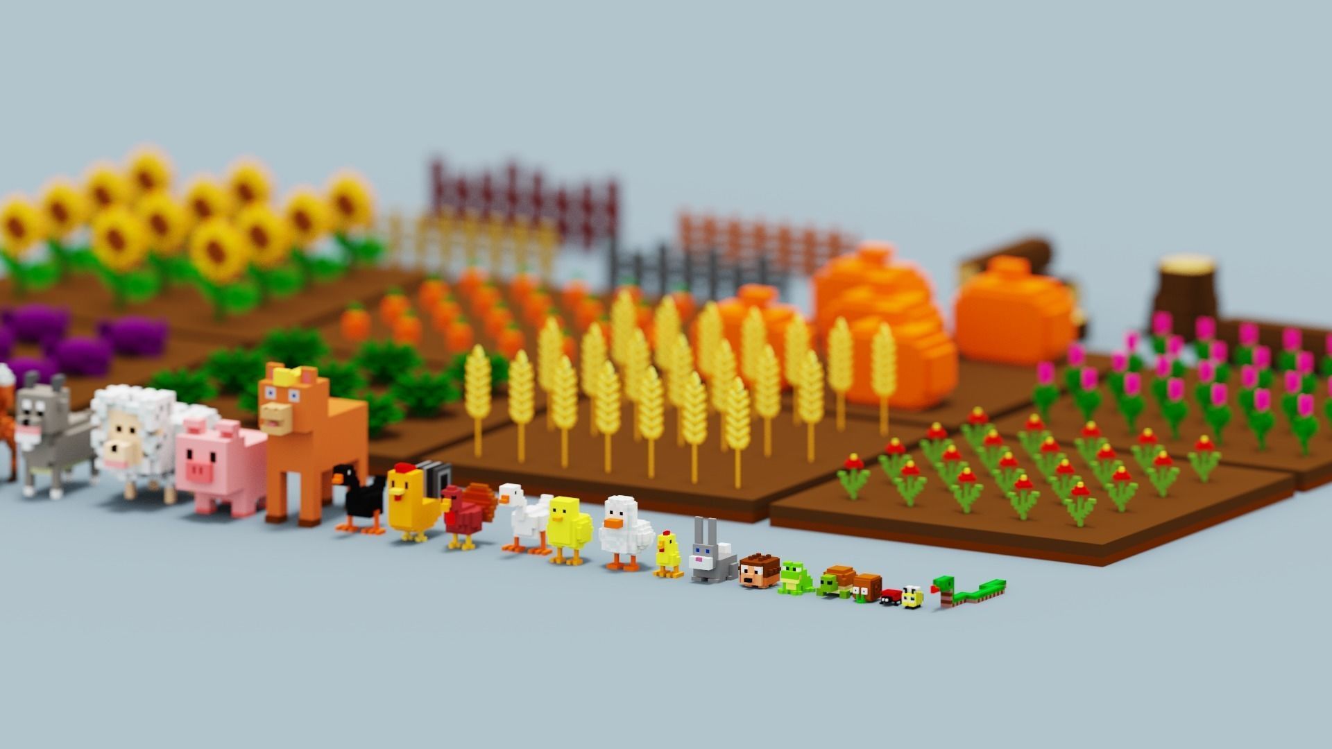 Voxel Farm Pack Low-poly 3D model_13