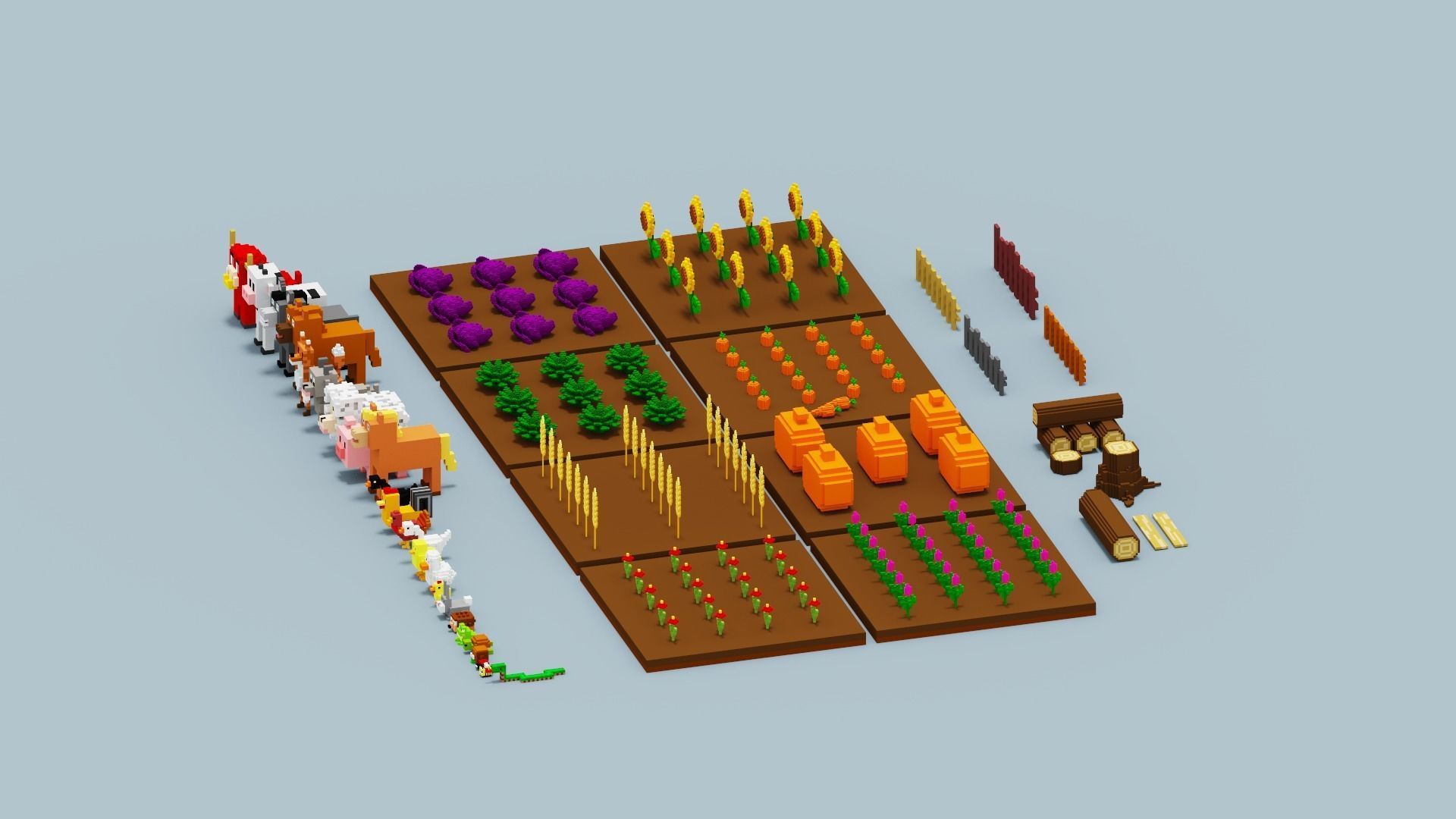 Voxel Farm Pack Low-poly 3D model_22
