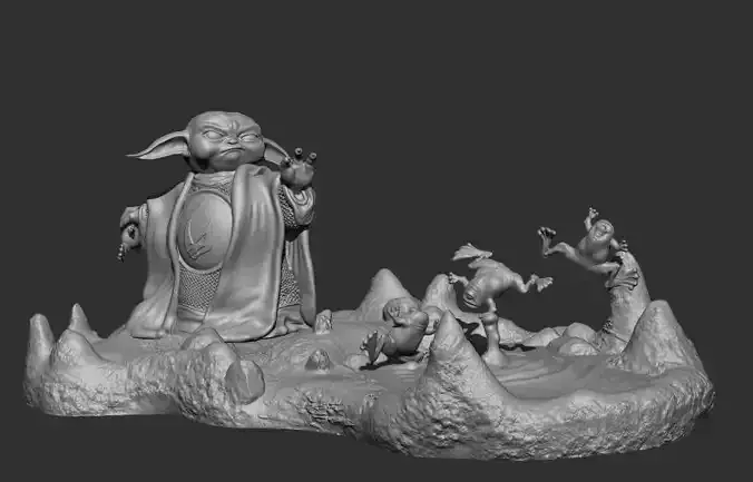 Din Grogu Diorama x 2 3D print model