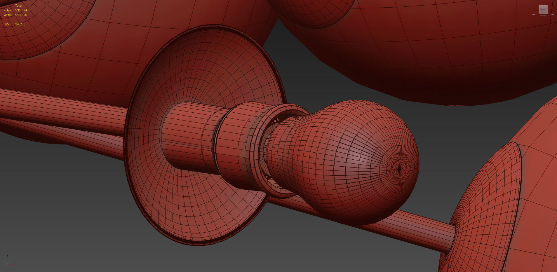 Clear and Opaque Pink Blush Sputnik Chandelier Italy 3D model_7