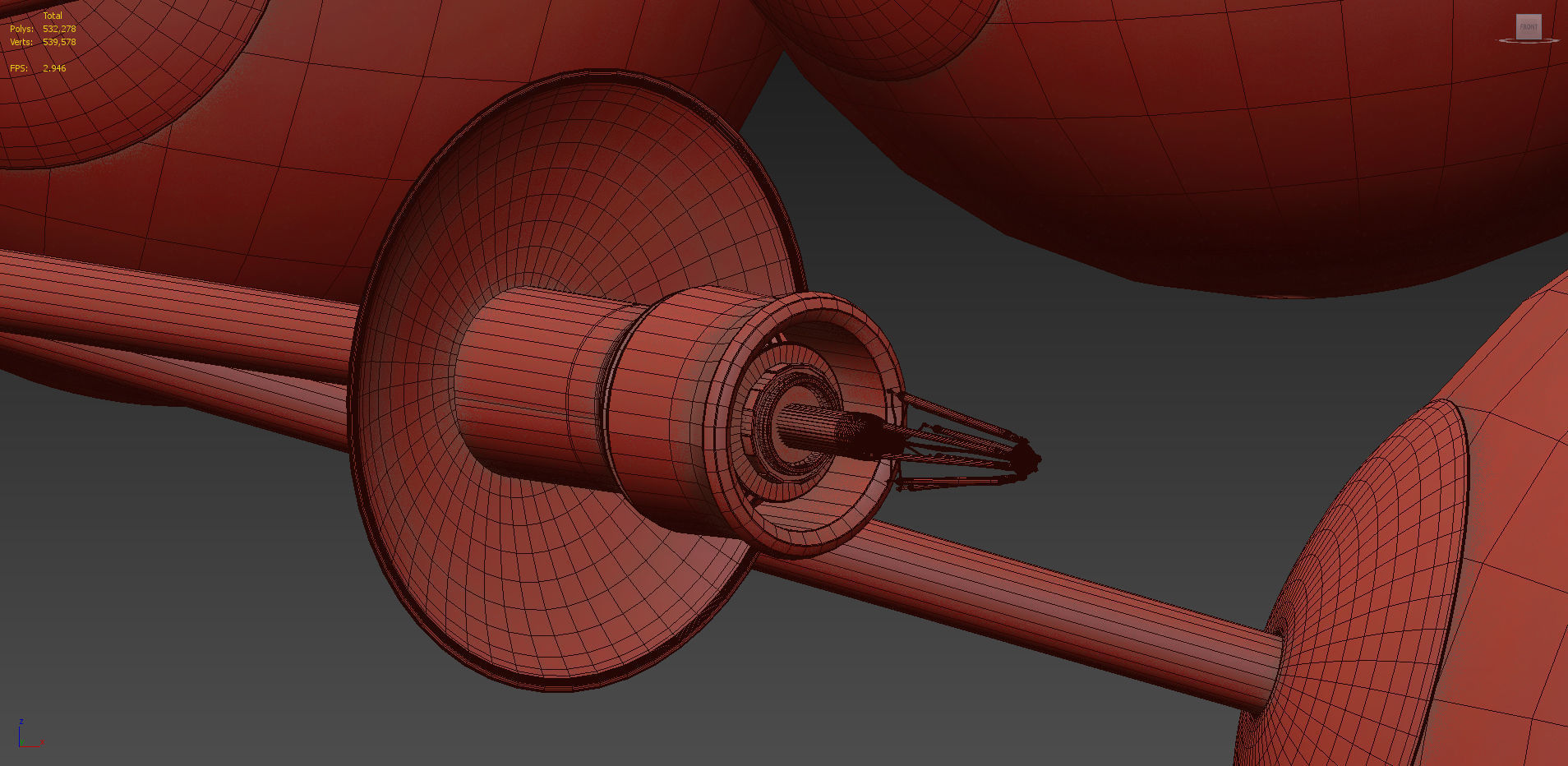 Clear and Opaque Pink Blush Sputnik Chandelier Italy 3D model_6