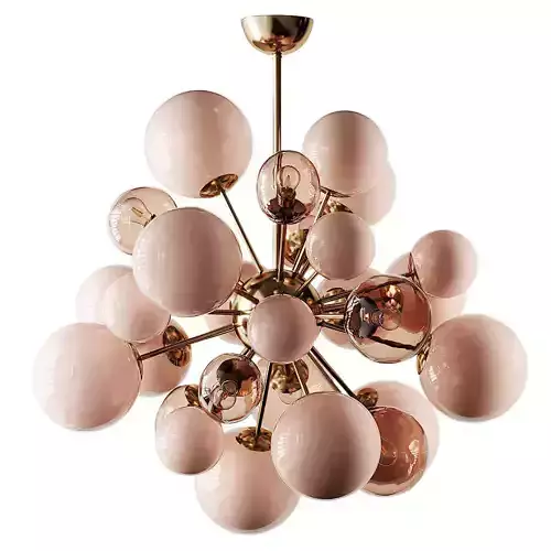 Clear and Opaque Pink Blush Sputnik Chandelier Italy 3D model