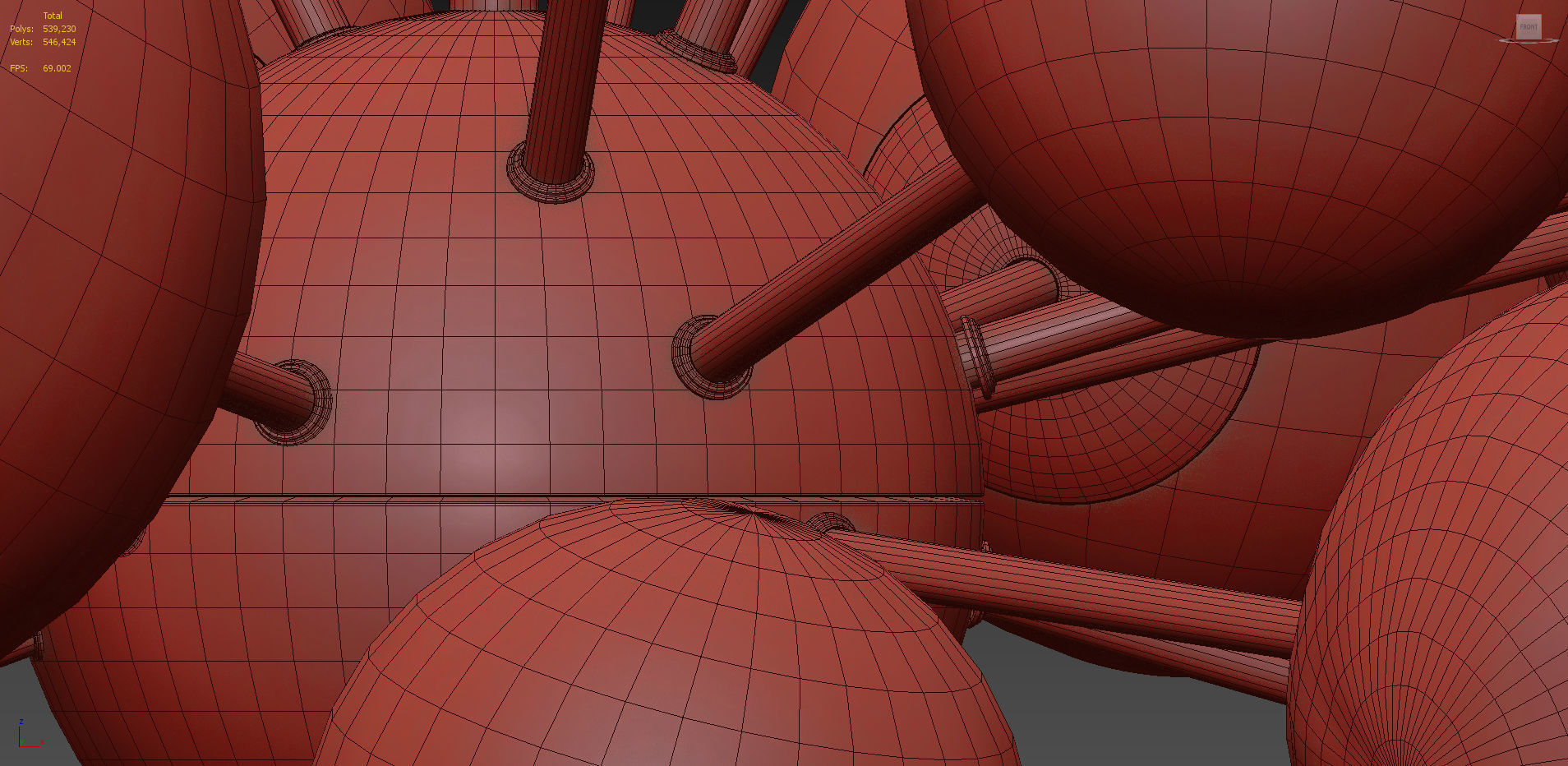 Clear and Opaque Pink Blush Sputnik Chandelier Italy 3D model_9