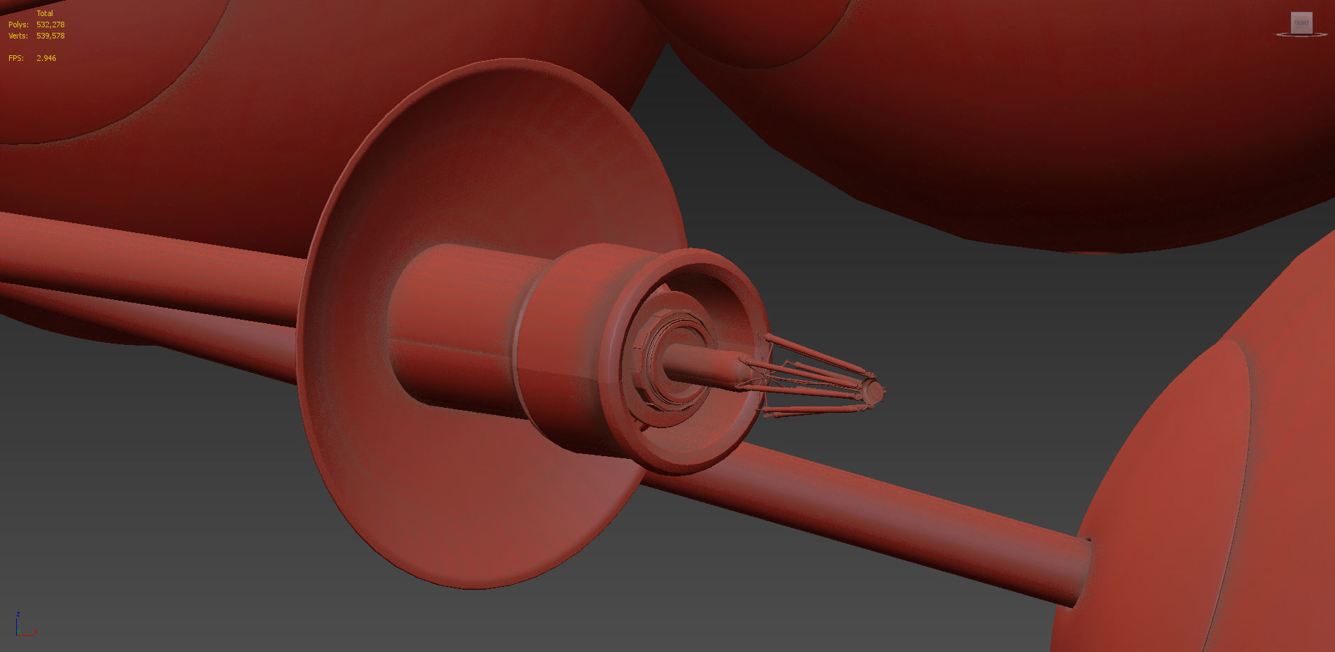 Clear and Opaque Pink Blush Sputnik Chandelier Italy 3D model_8