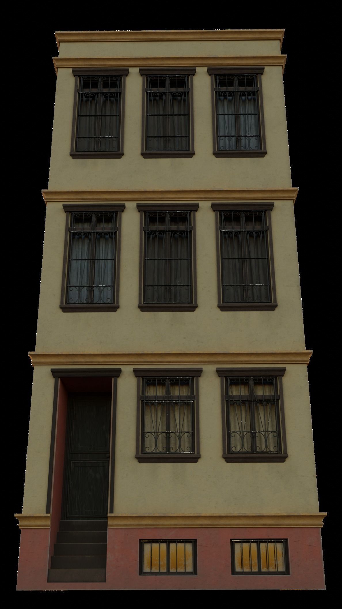 European Building Persian Style Low-poly 3D model_8