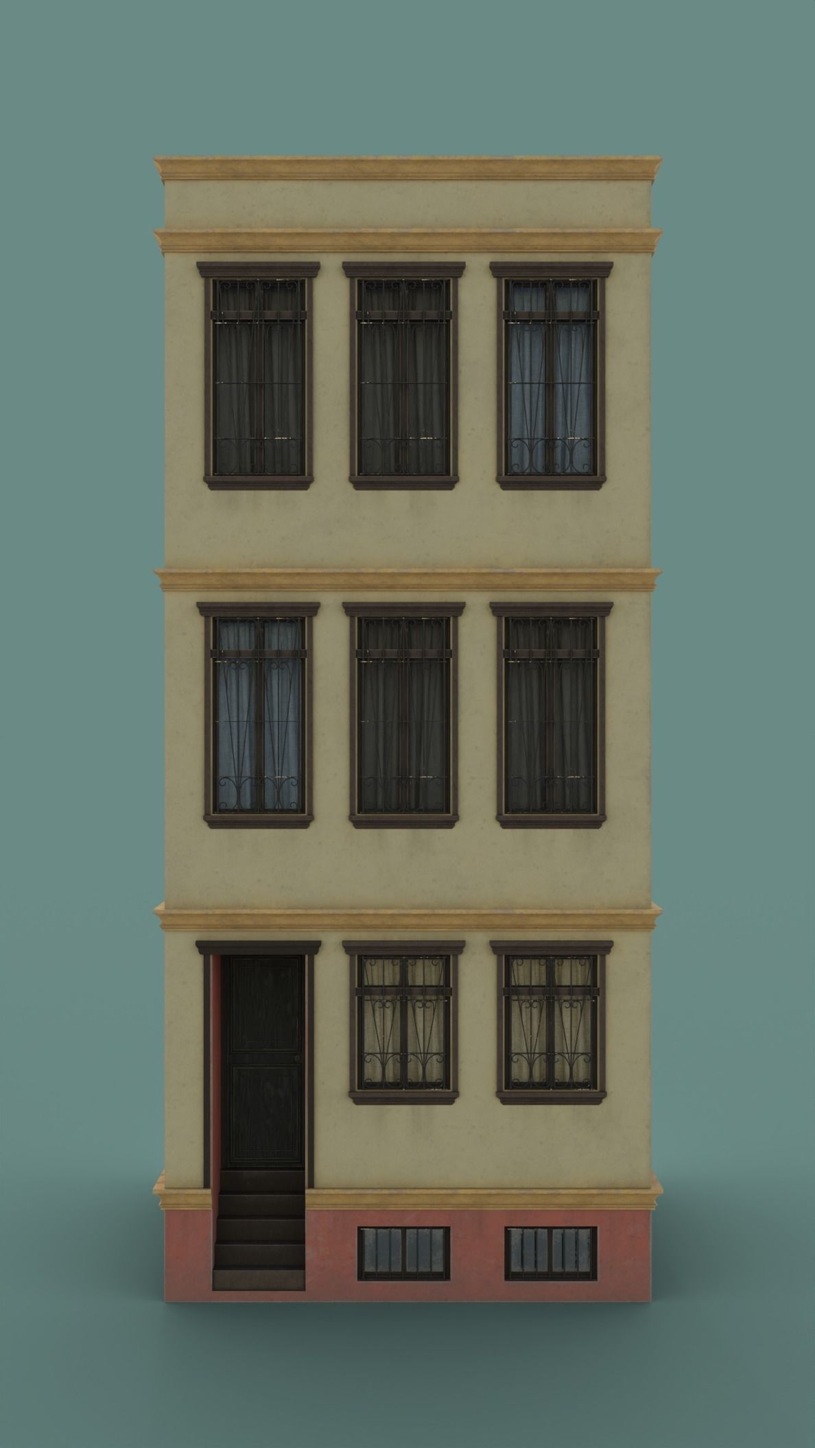 European Building Persian Style Low-poly 3D model_11