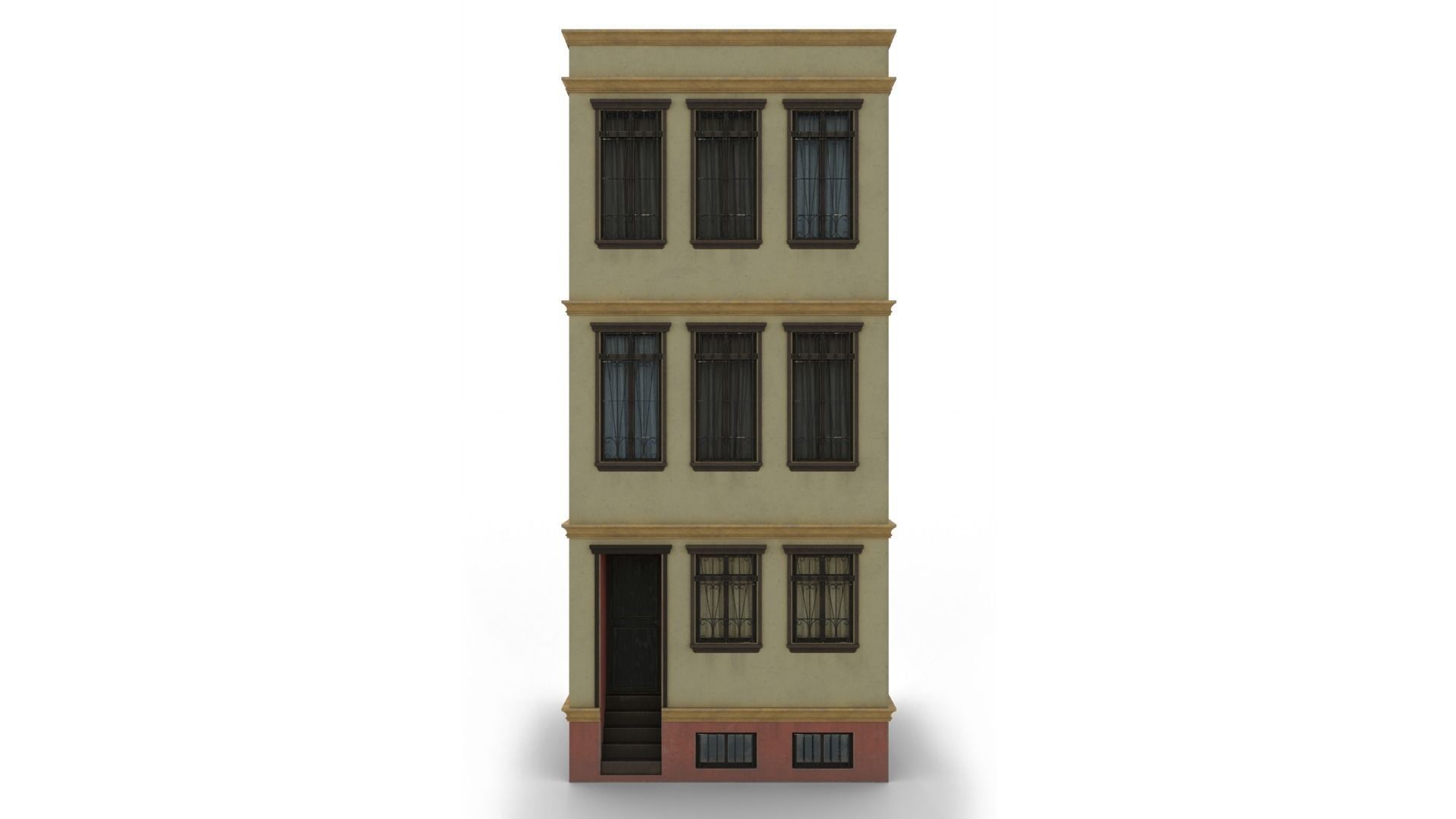 European Building Persian Style Low-poly 3D model_3