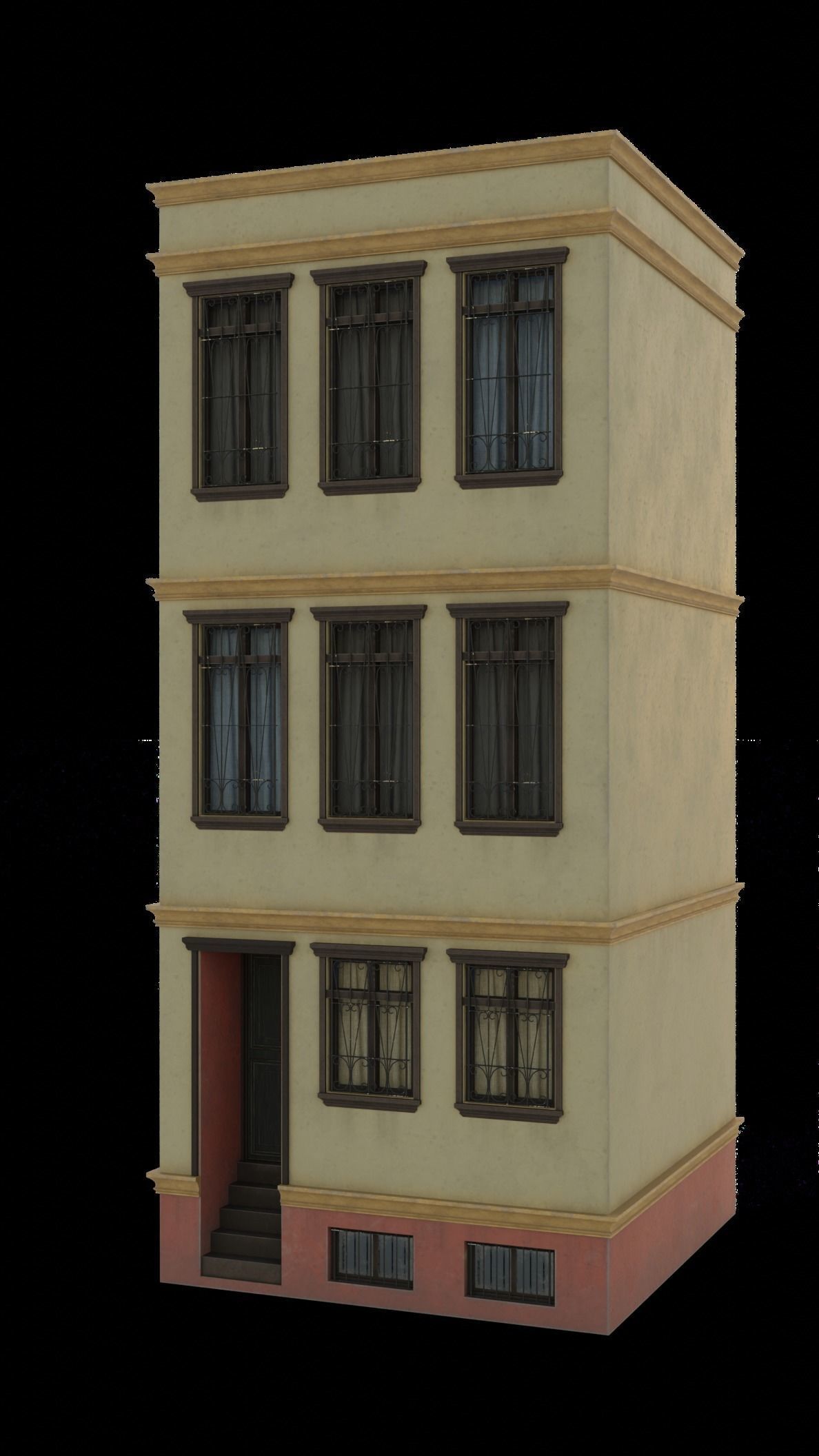 European Building Persian Style Low-poly 3D model_12