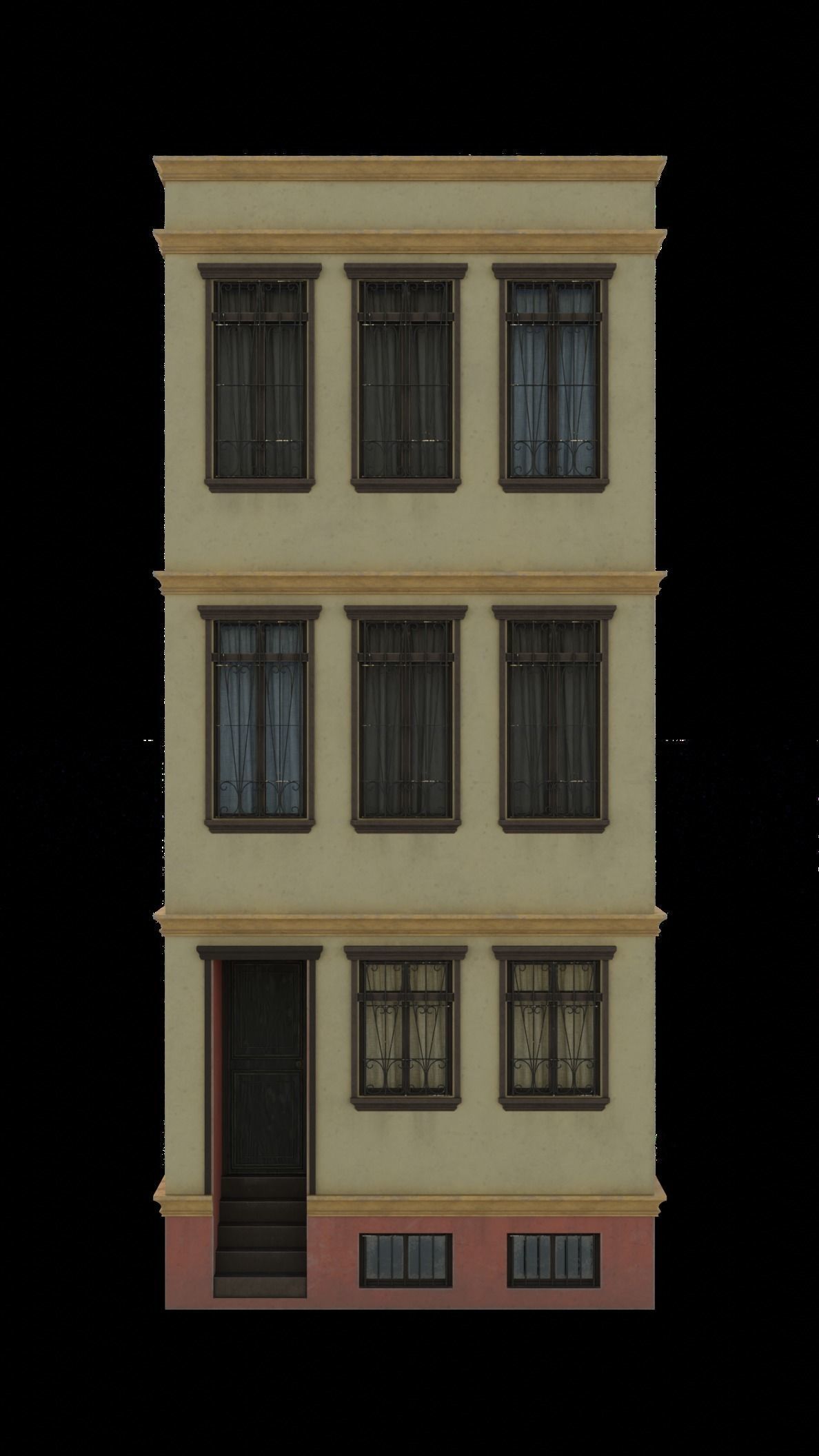 European Building Persian Style Low-poly 3D model_13