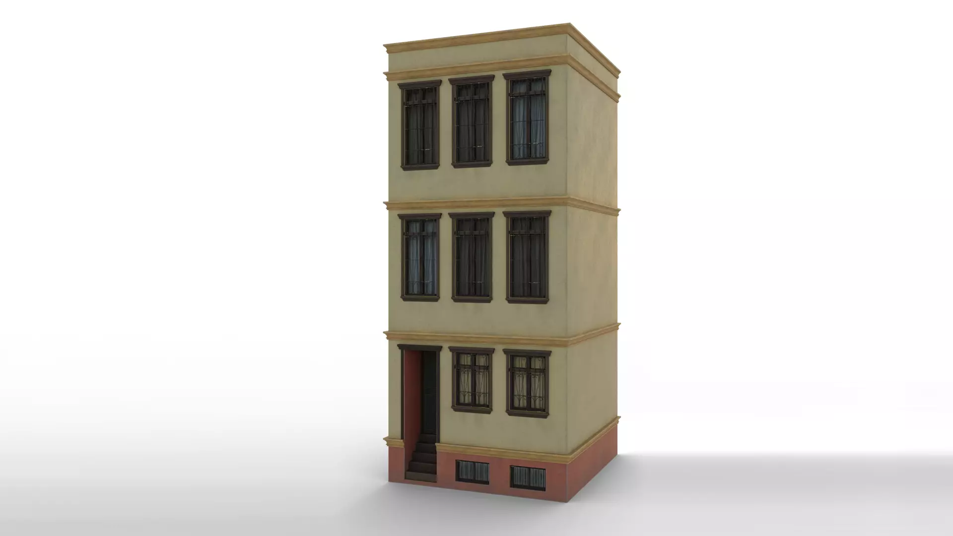European Building Persian Style Low-poly 3D model_0