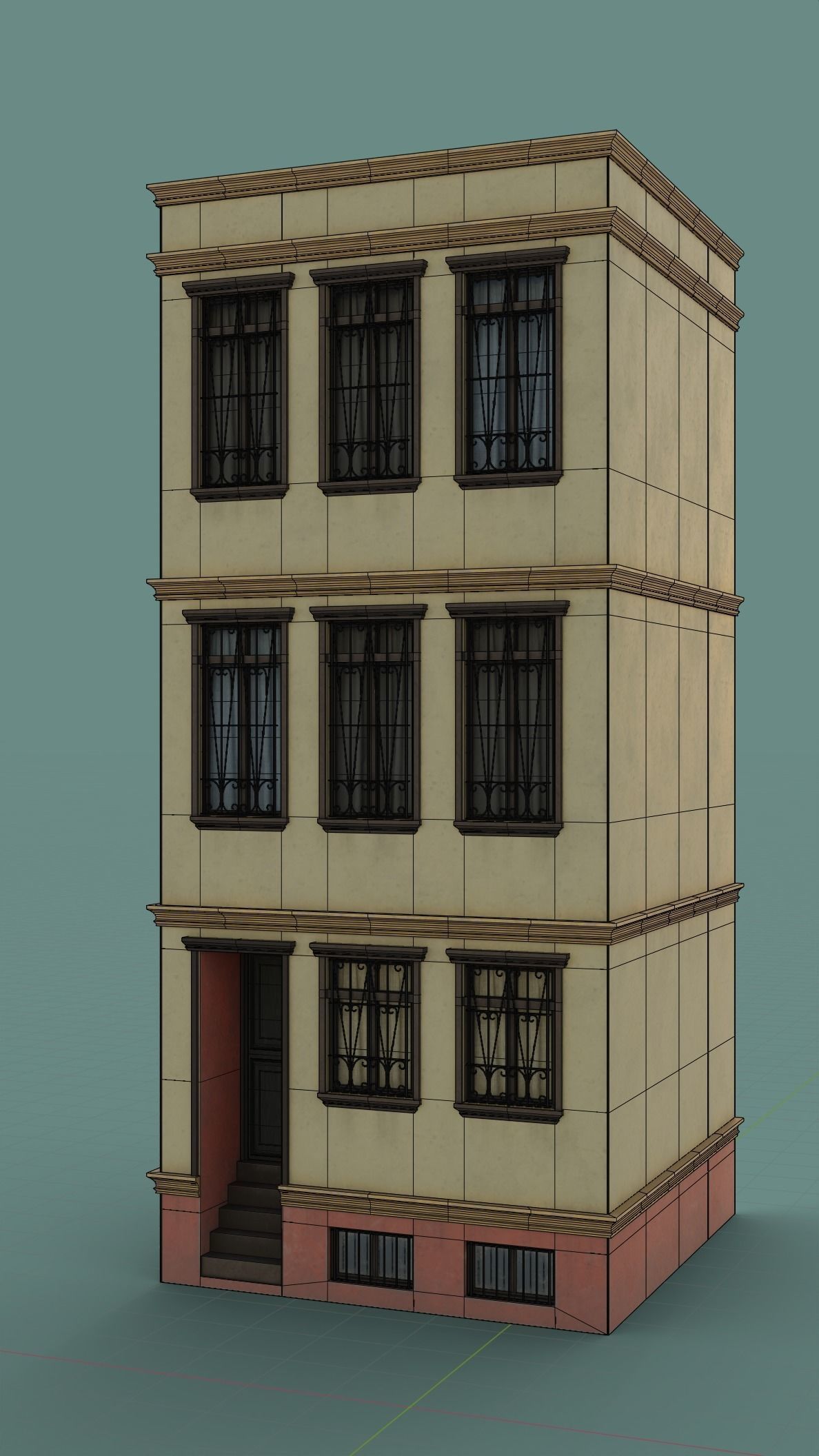 European Building Persian Style Low-poly 3D model_6