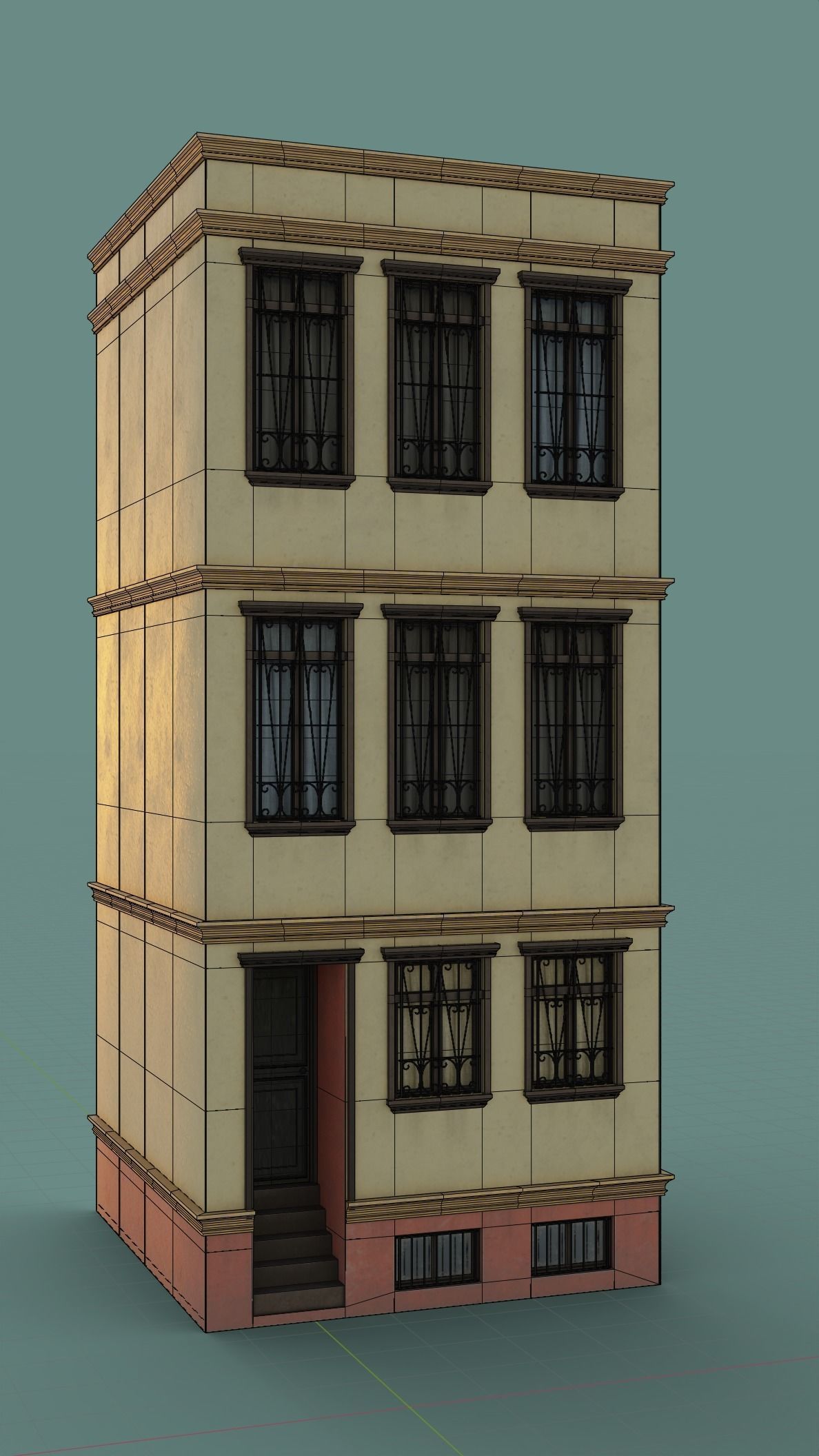 European Building Persian Style Low-poly 3D model_4