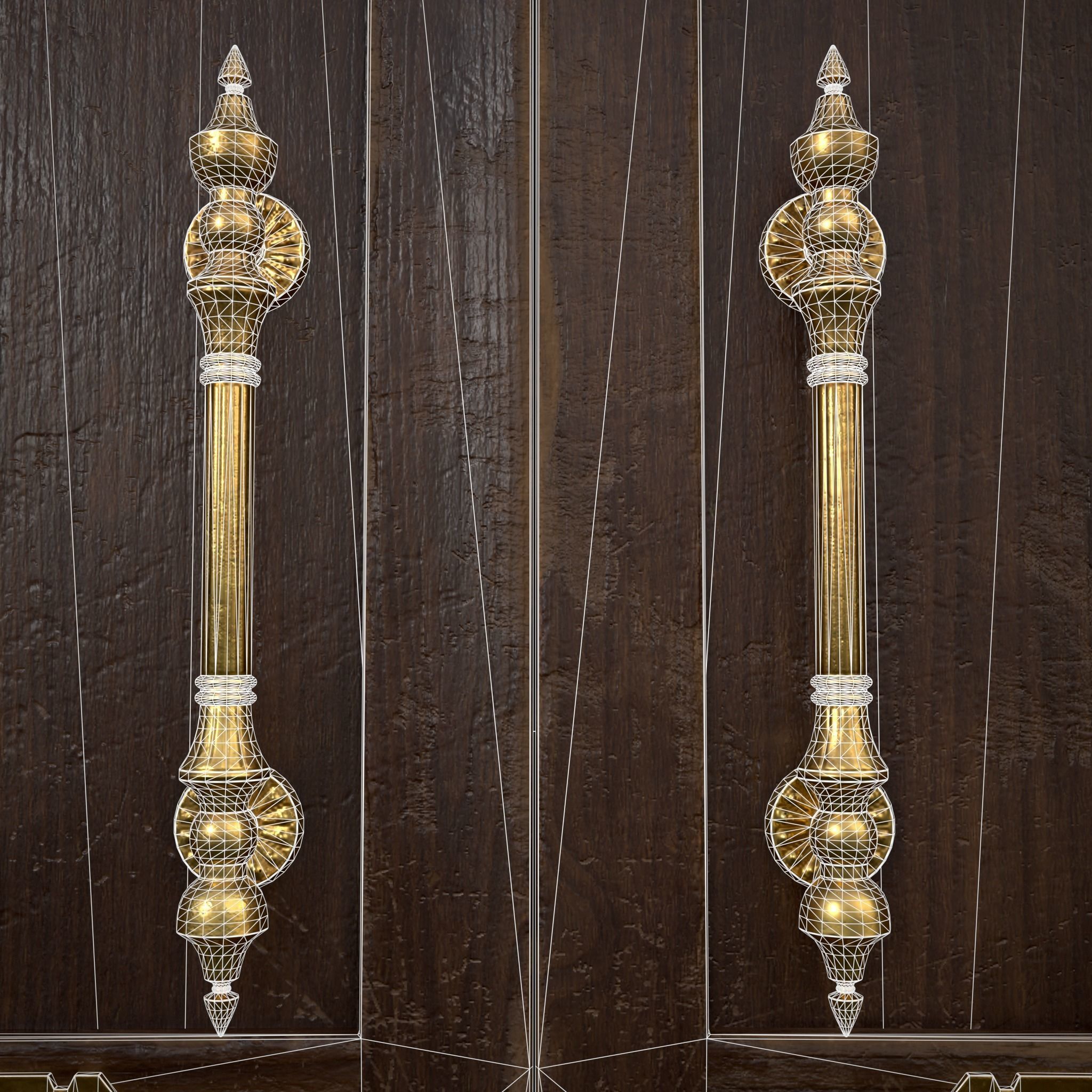 Regal Castle Door Low-poly 3D model_34