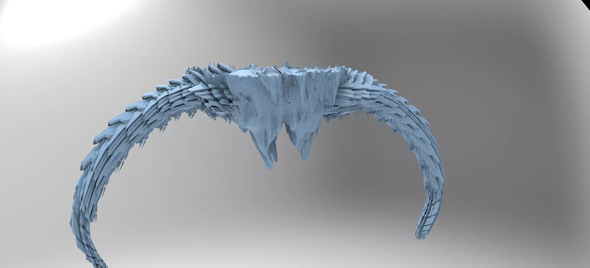 Sci fi Alien Dragon Bone Spine cliffs 1 3D model_0