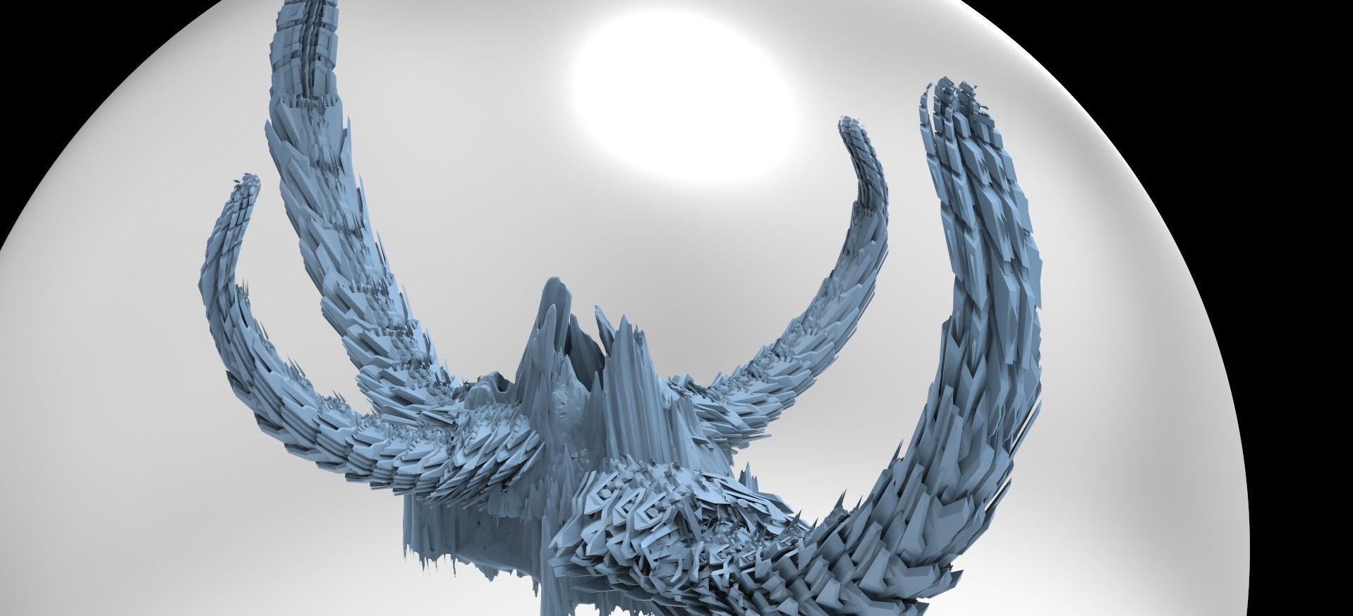 Sci fi Alien Dragon Bone Spine cliffs 3 3D model_1