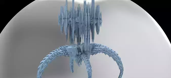 Sci fi Alien Dragon Bone Spine cliffs 