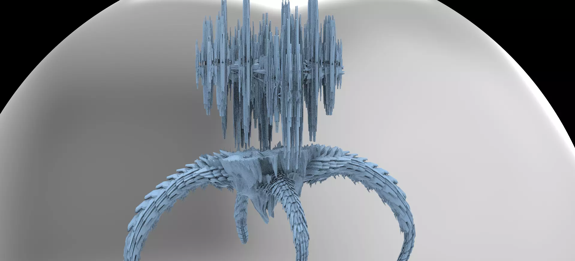 Sci fi Alien Dragon Bone Spine cliffs 3D model