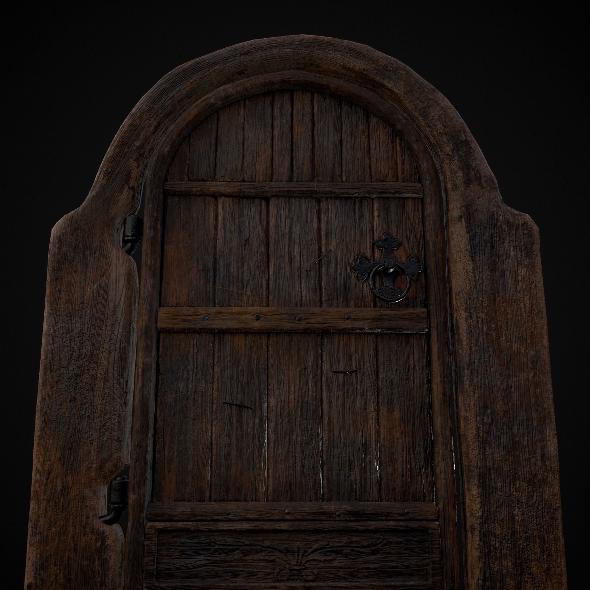 Four Wood Doors 3D Model Collection_30