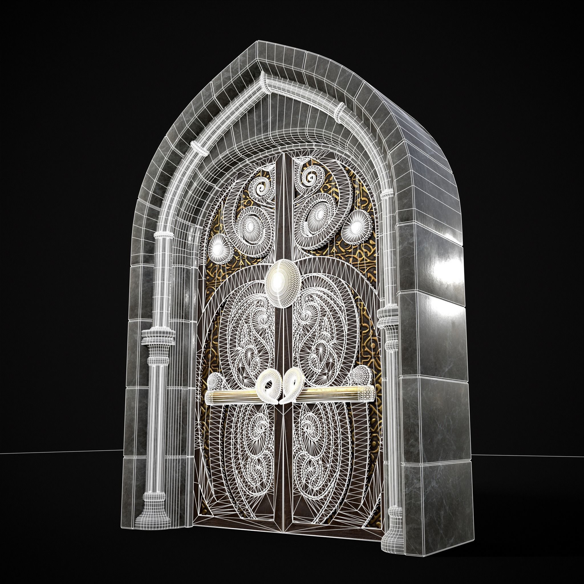 Four Wood Doors 3D Model Collection_15