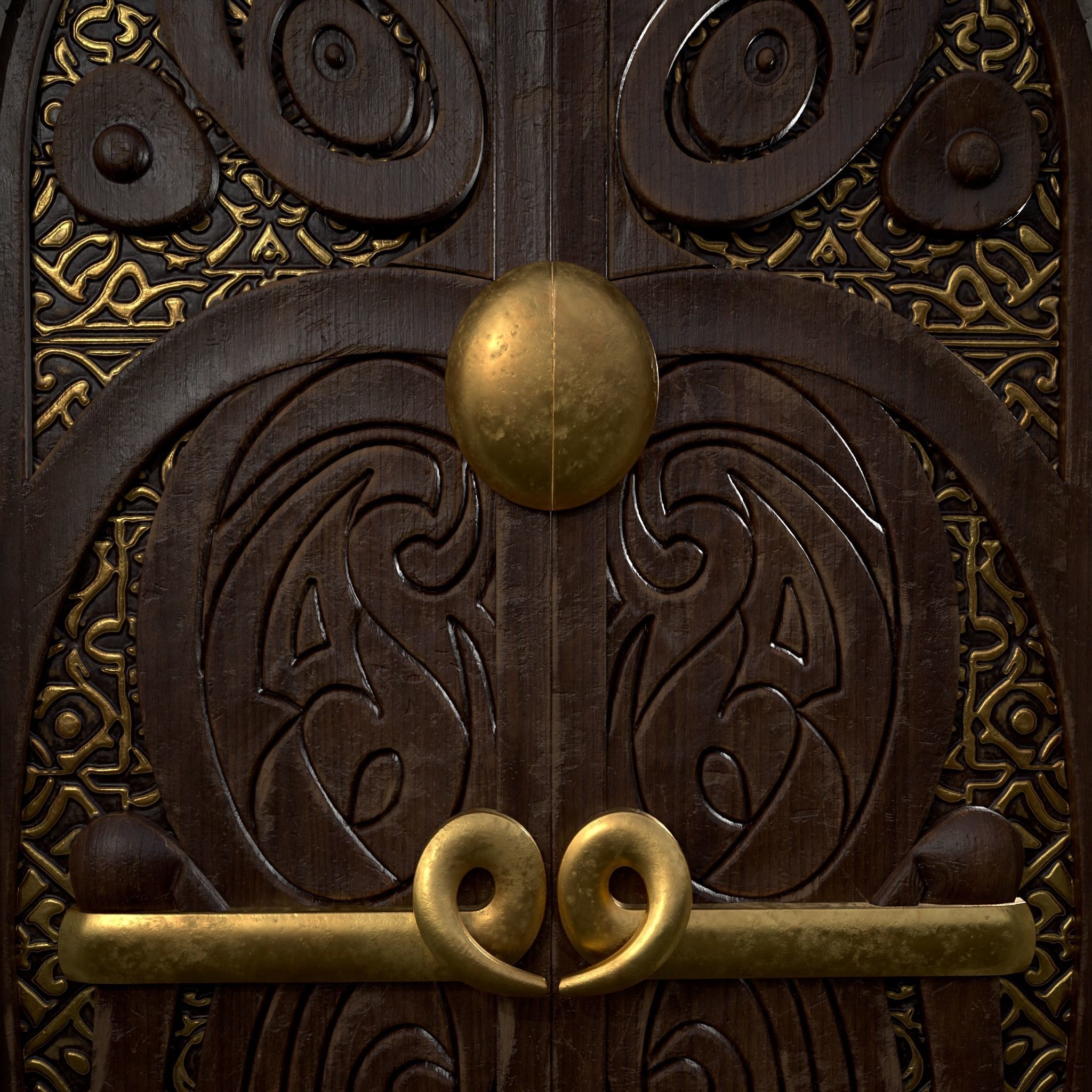 Four Wood Doors 3D Model Collection_18