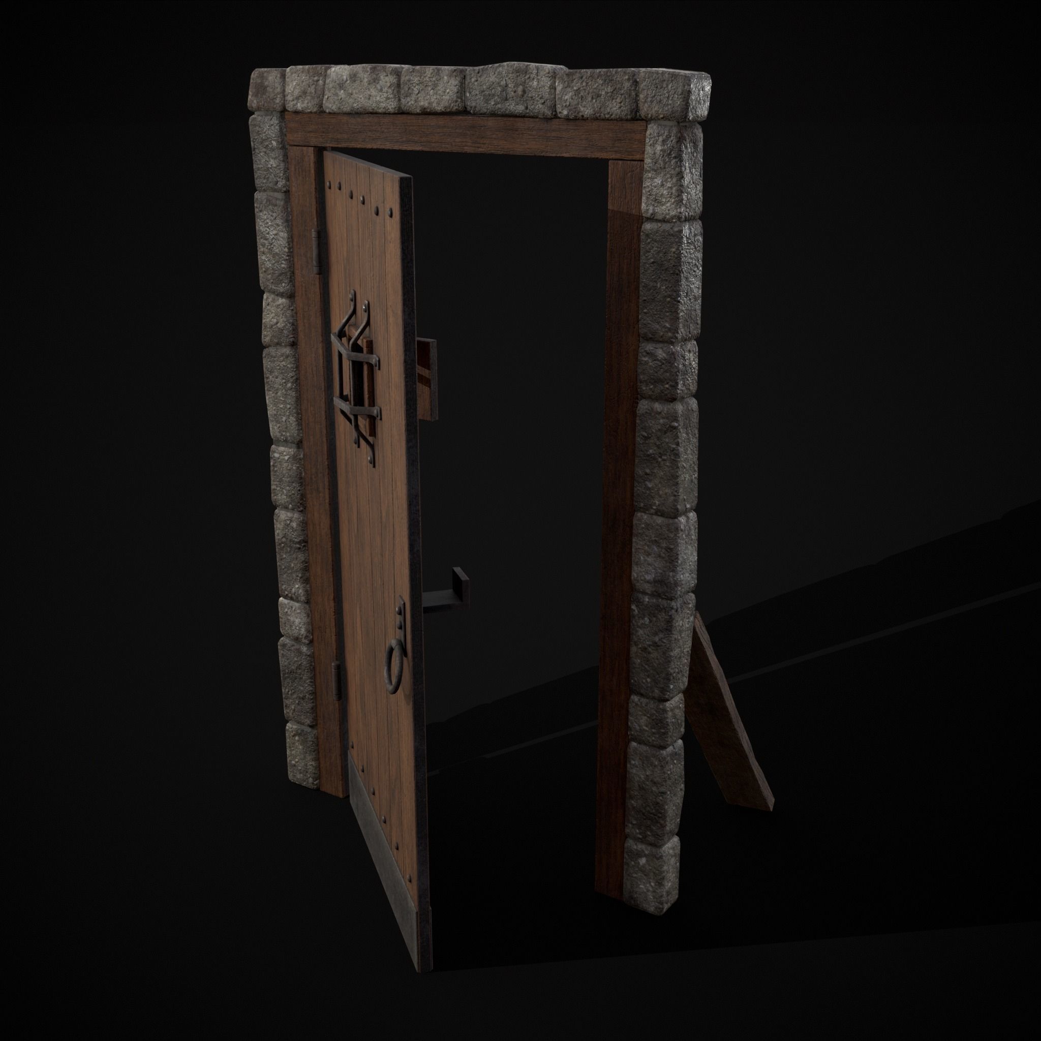 Four Wood Doors 3D Model Collection_39