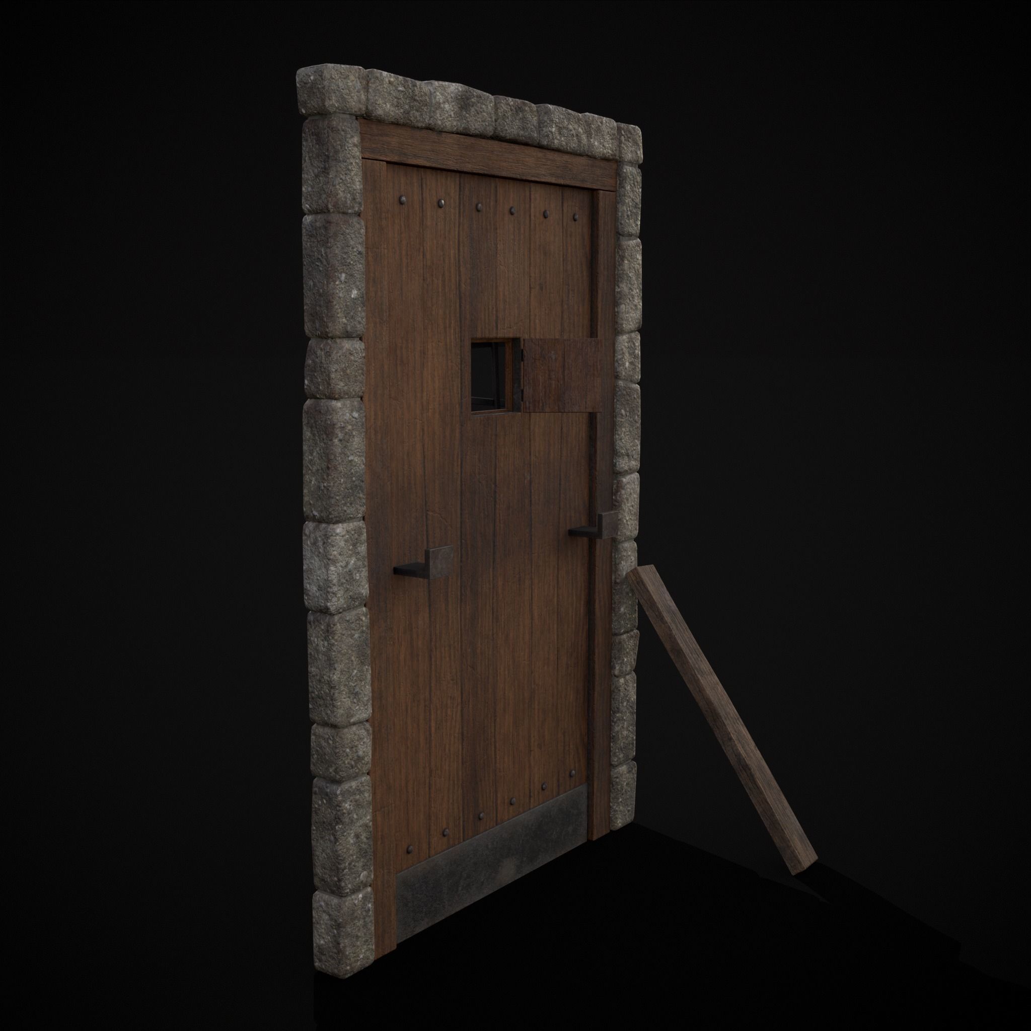 Four Wood Doors 3D Model Collection_34