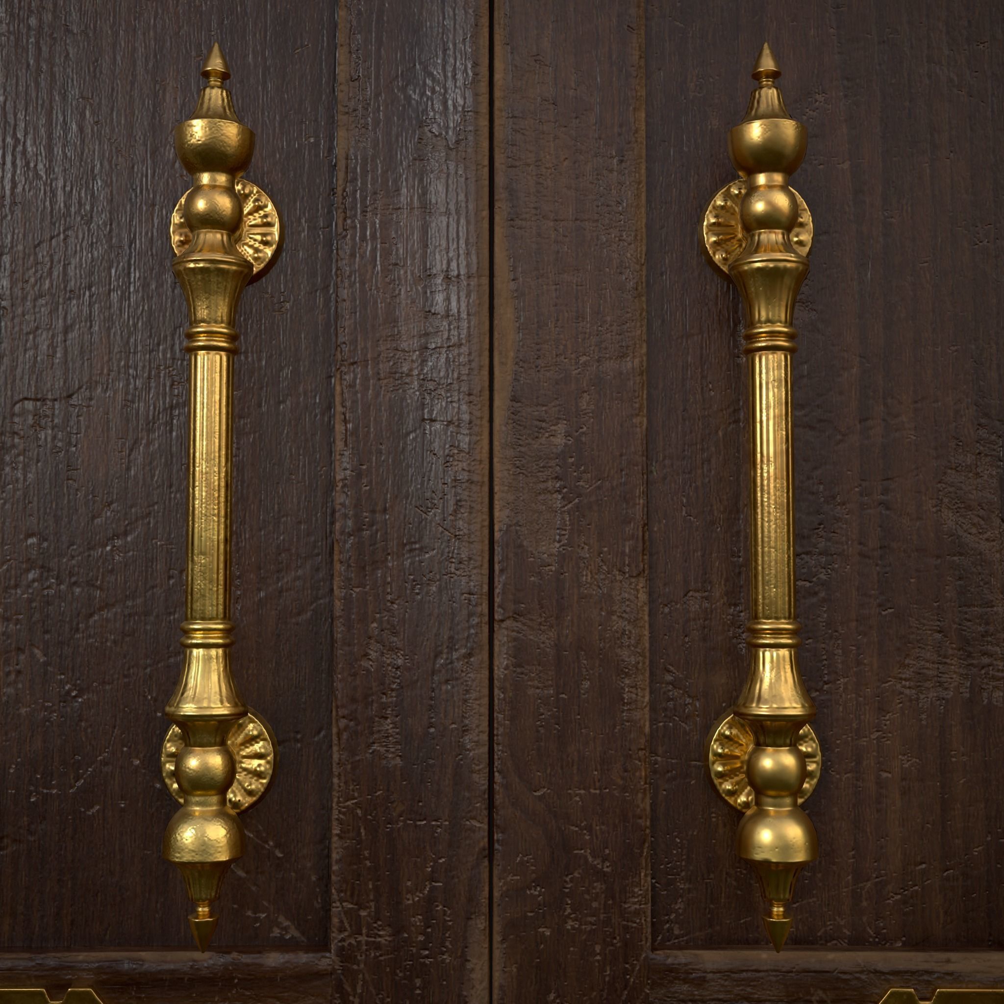 Four Wood Doors 3D Model Collection_22