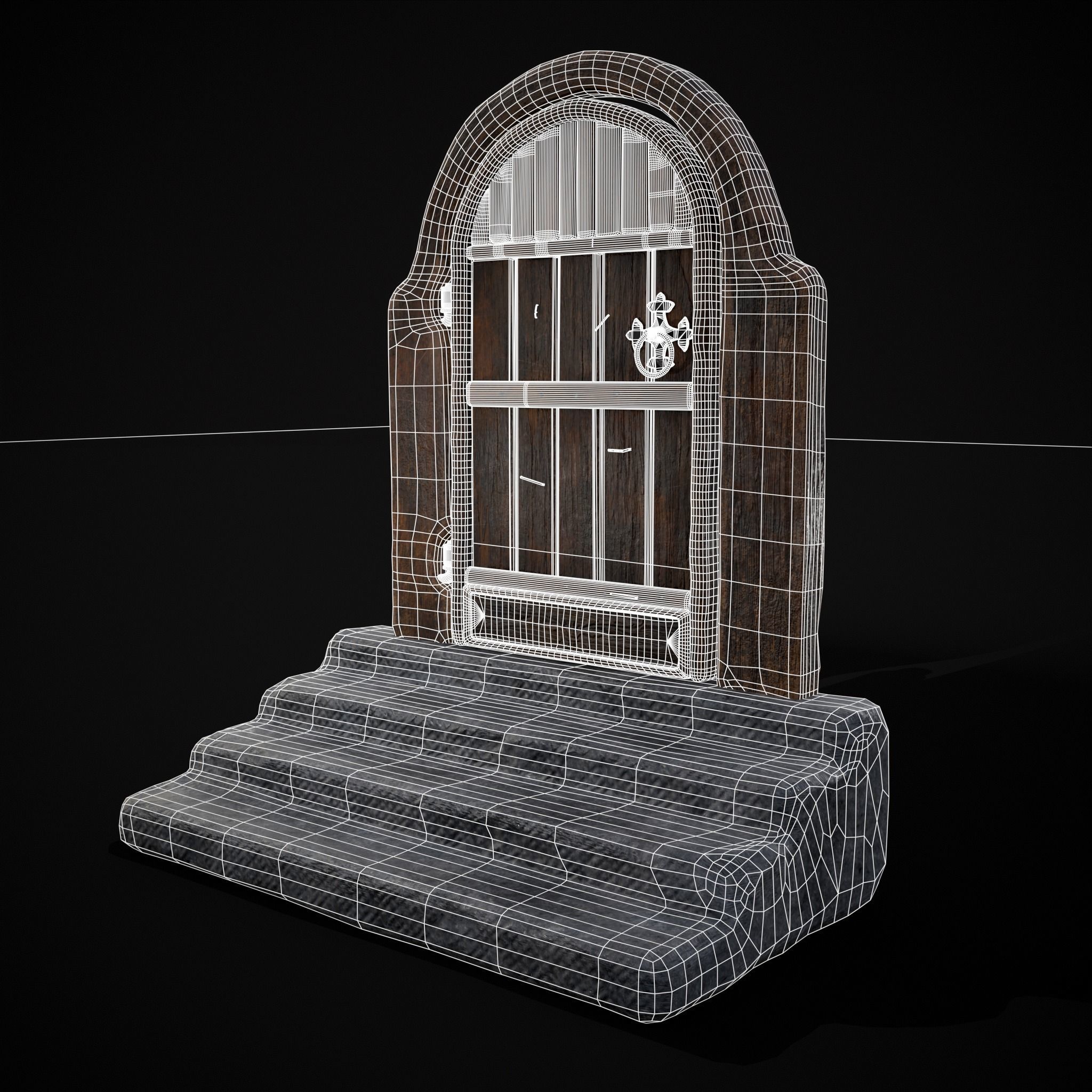Four Wood Doors 3D Model Collection_25