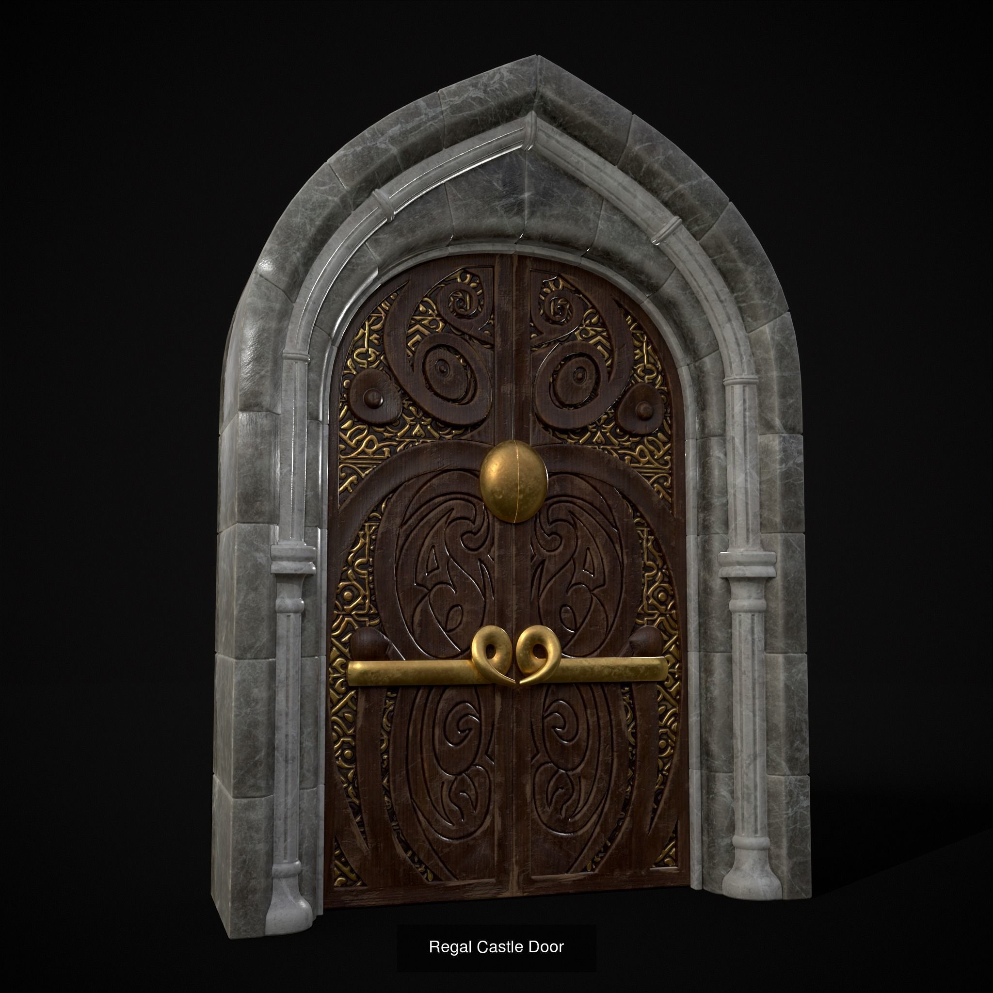 Four Wood Doors 3D Model Collection_7