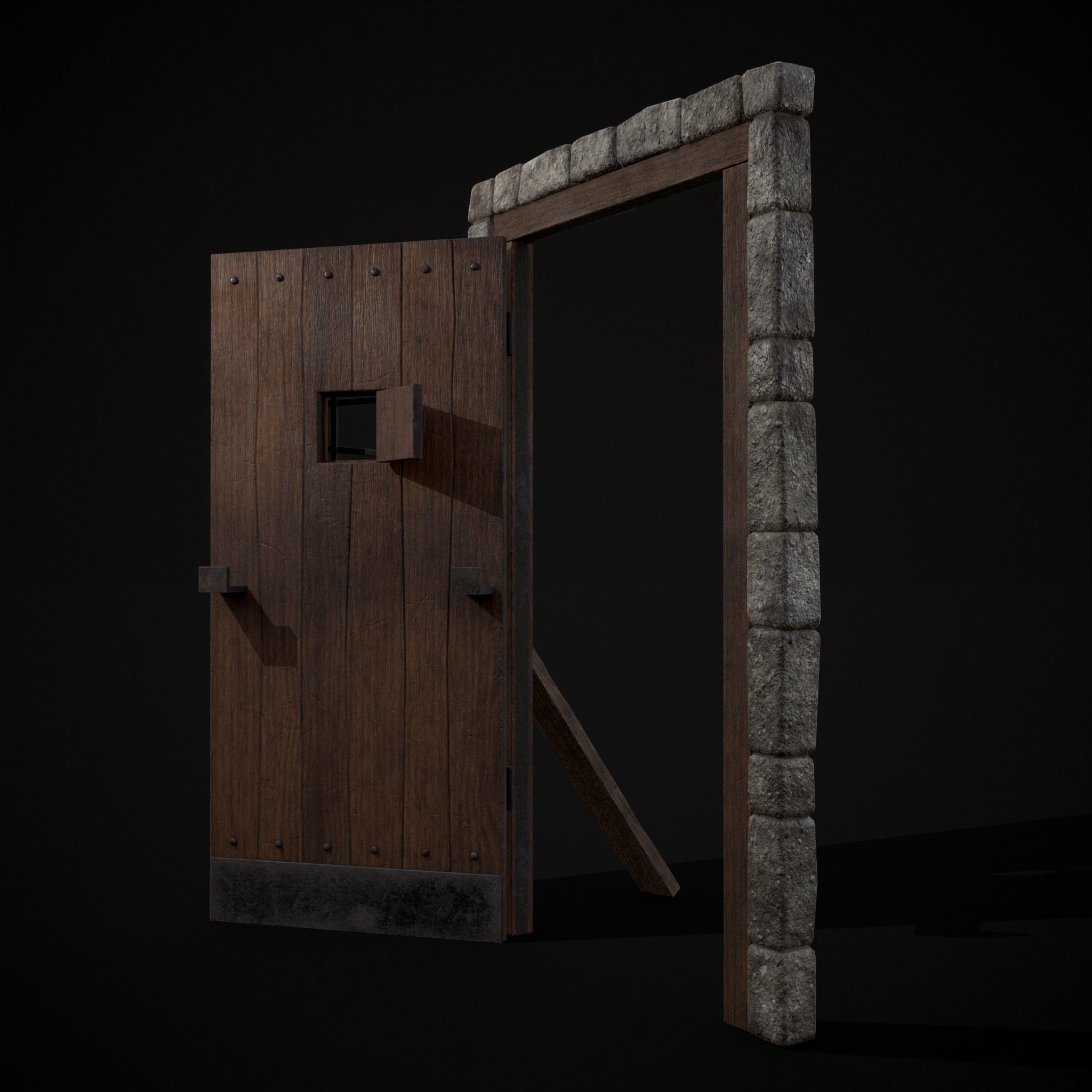 Four Wood Doors 3D Model Collection_36