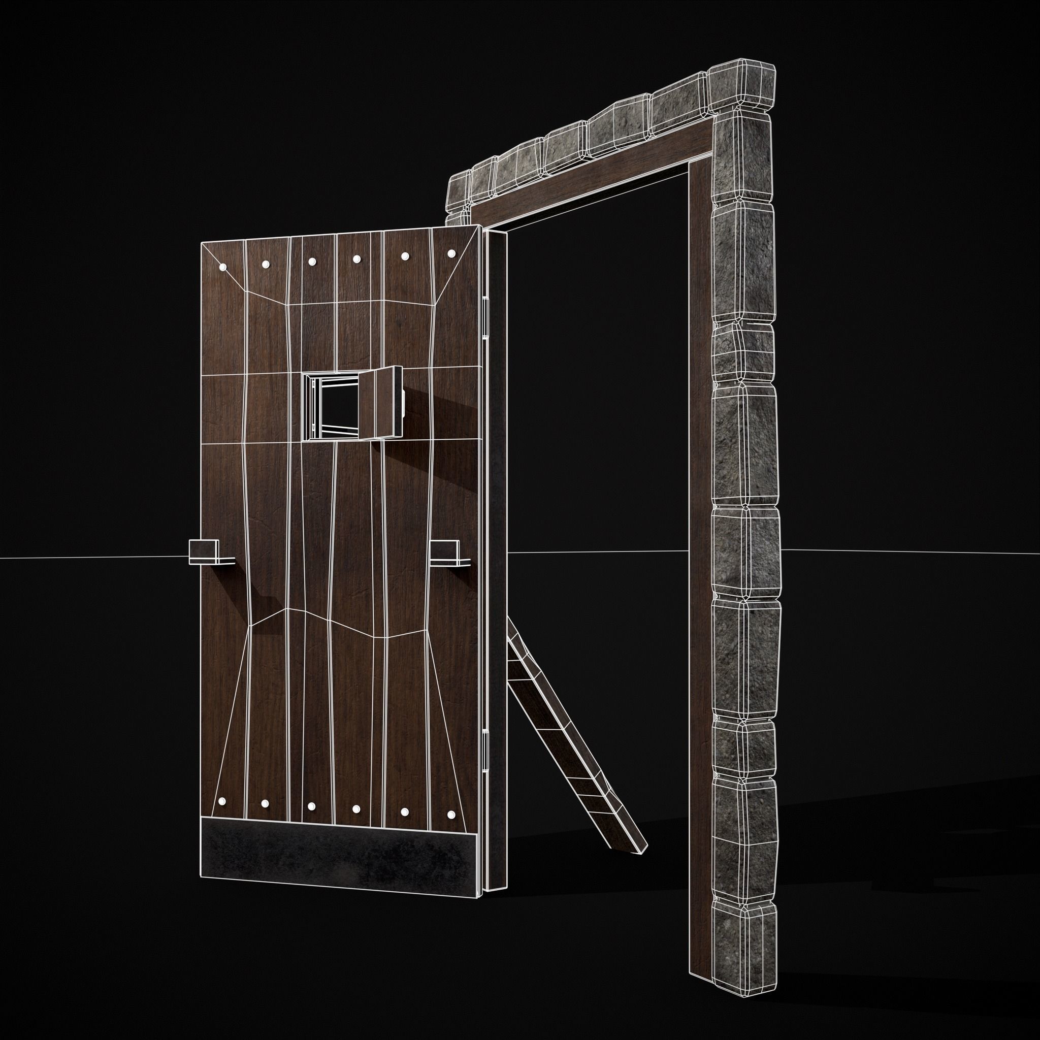 Four Wood Doors 3D Model Collection_37