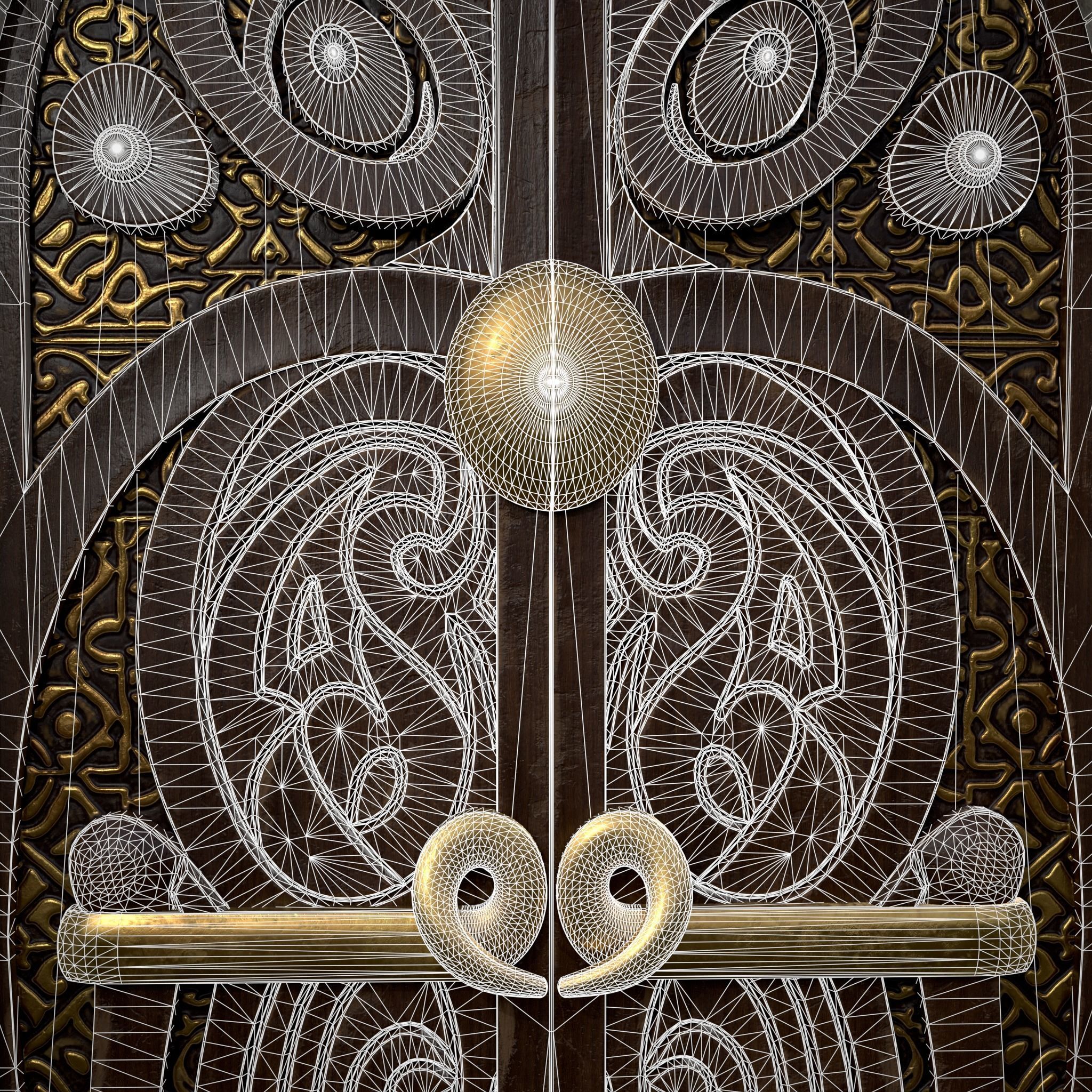 Four Wood Doors 3D Model Collection_19