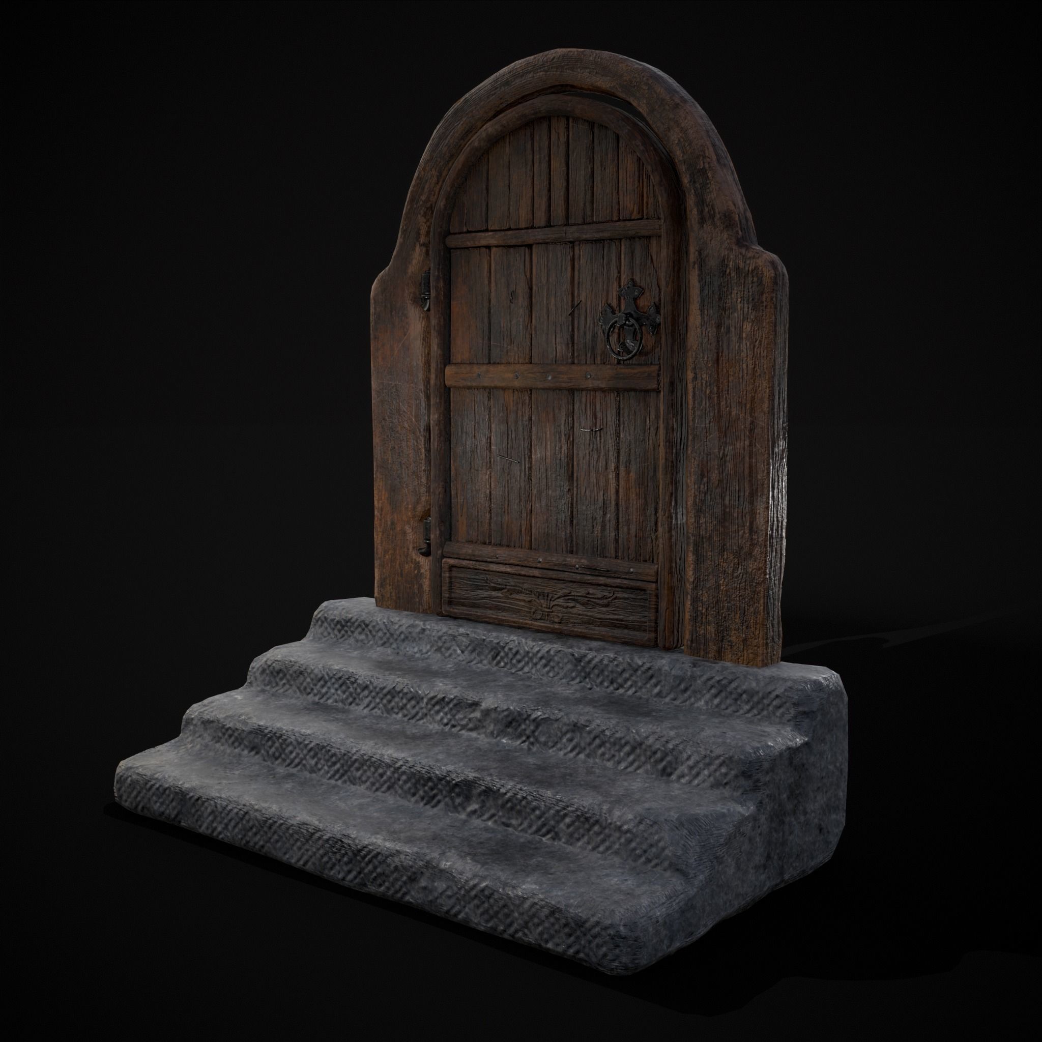 Four Wood Doors 3D Model Collection_24