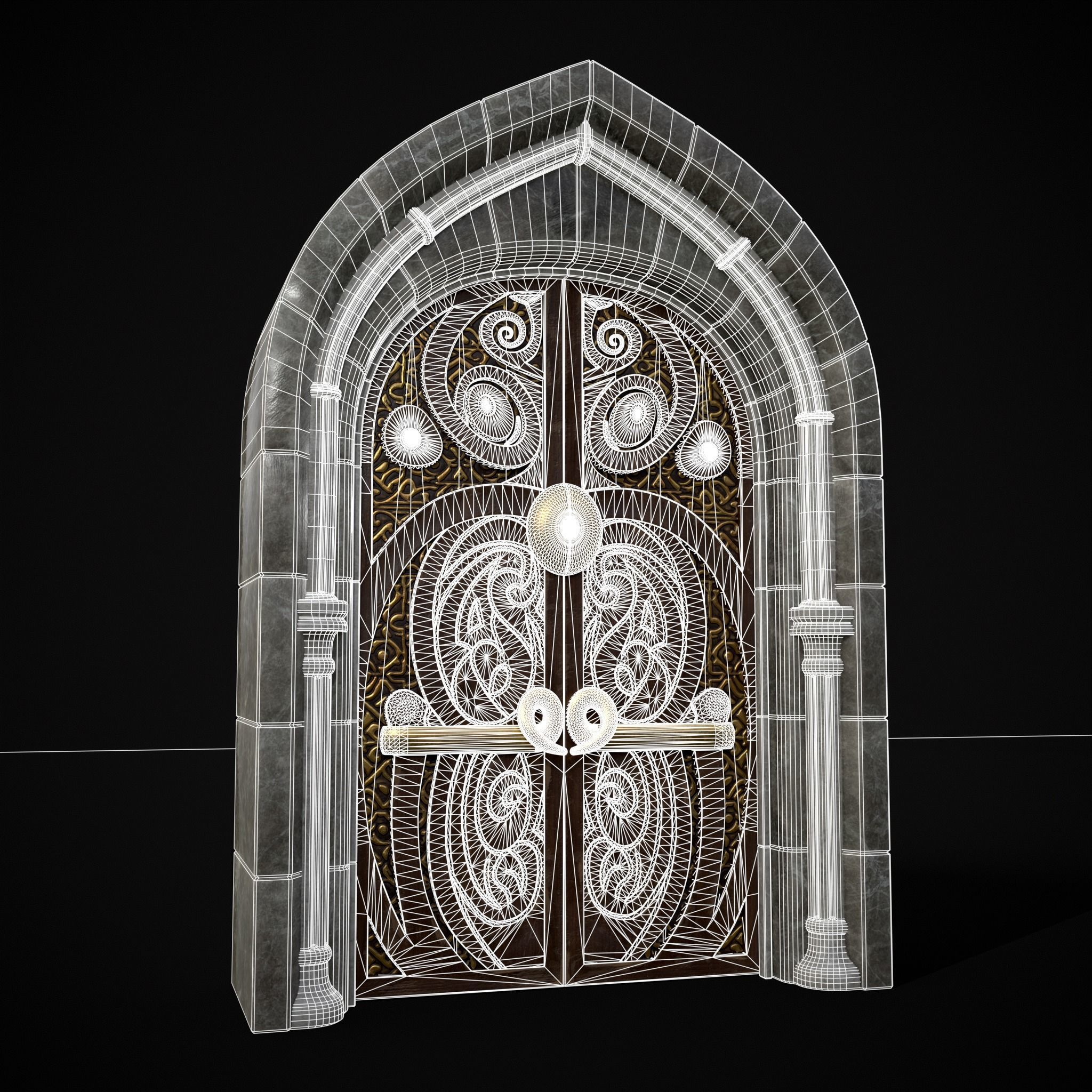 Four Wood Doors 3D Model Collection_13
