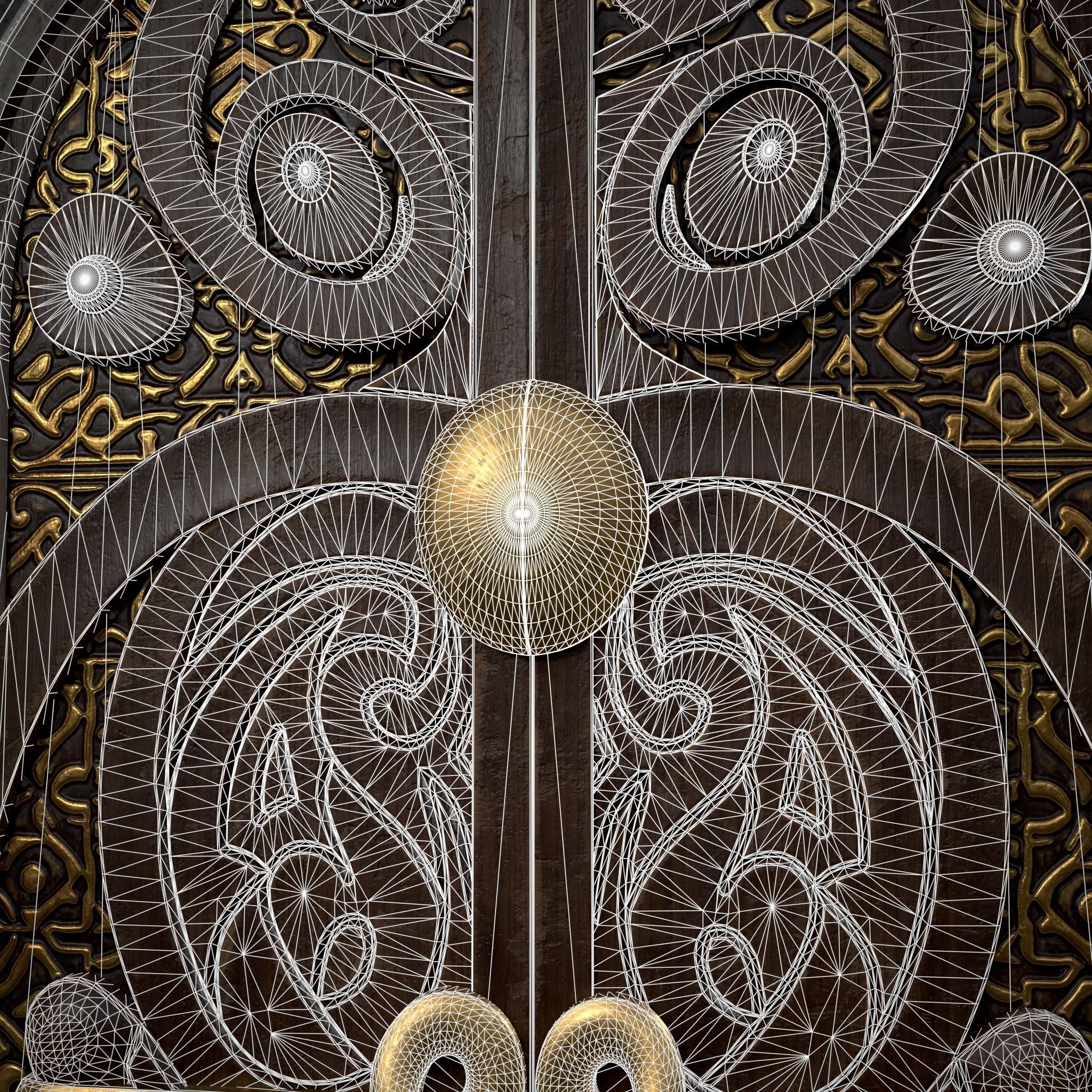 Four Wood Doors 3D Model Collection_17