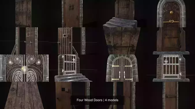 Four Wood Doors