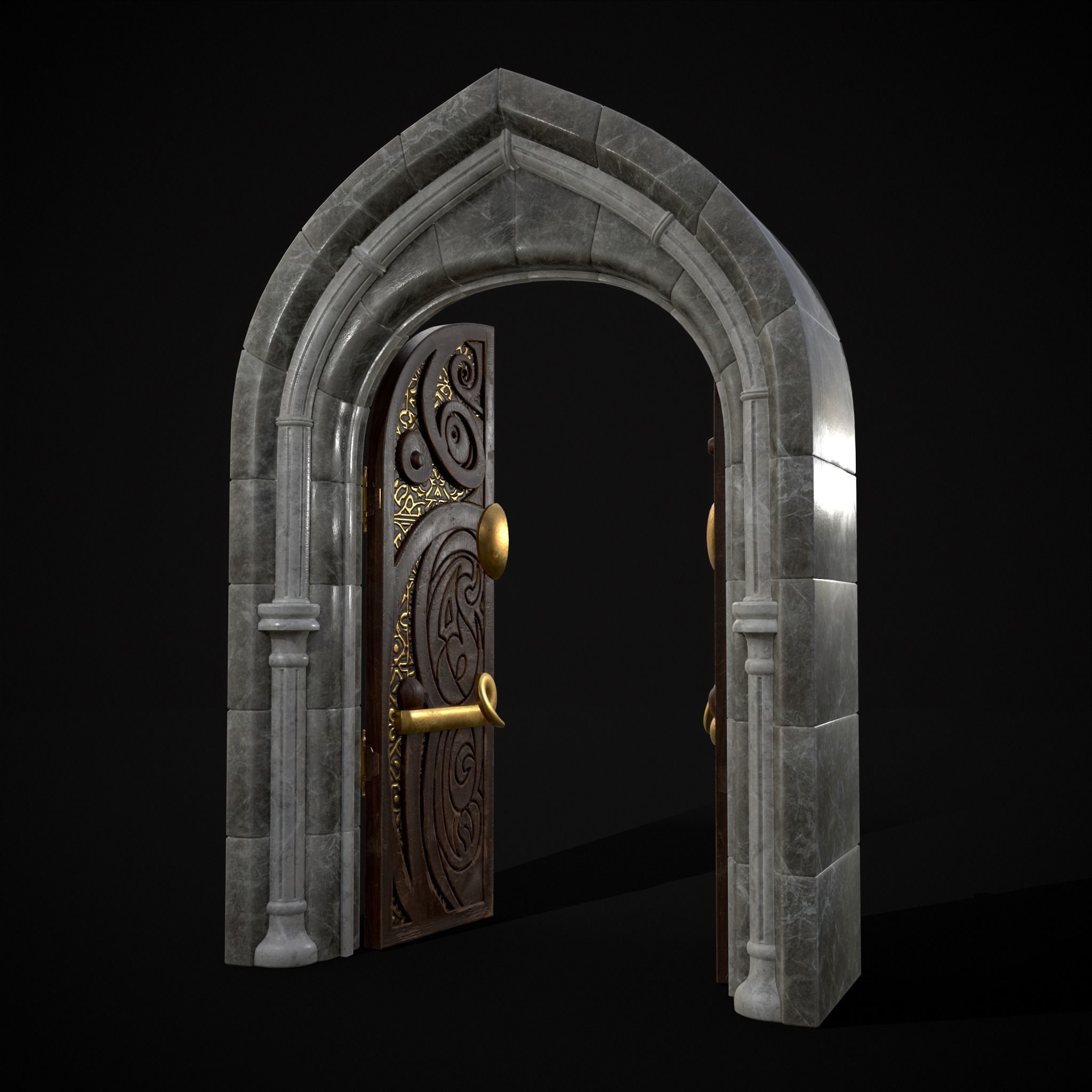 Four Wood Doors 3D Model Collection_20