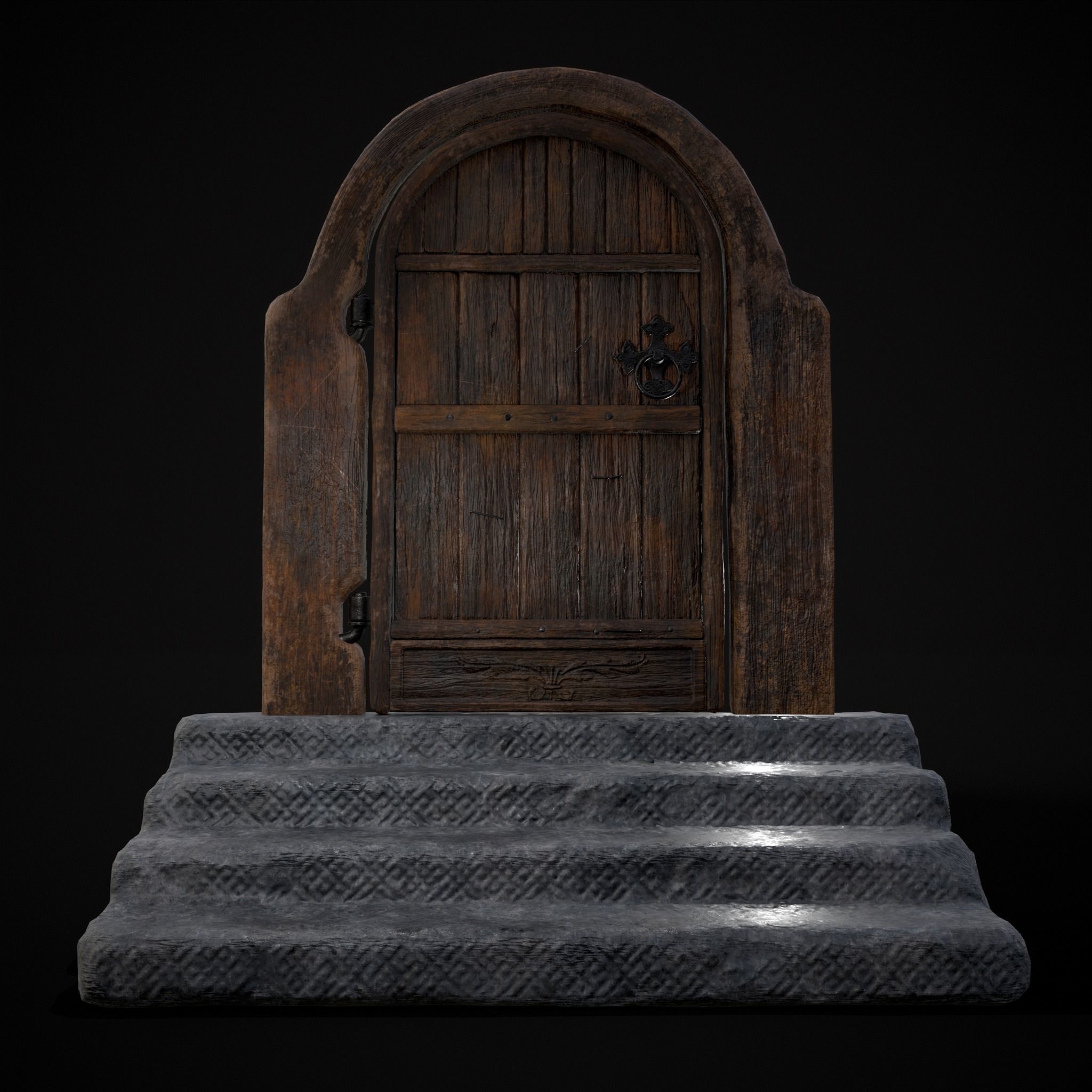 Four Wood Doors 3D Model Collection_26