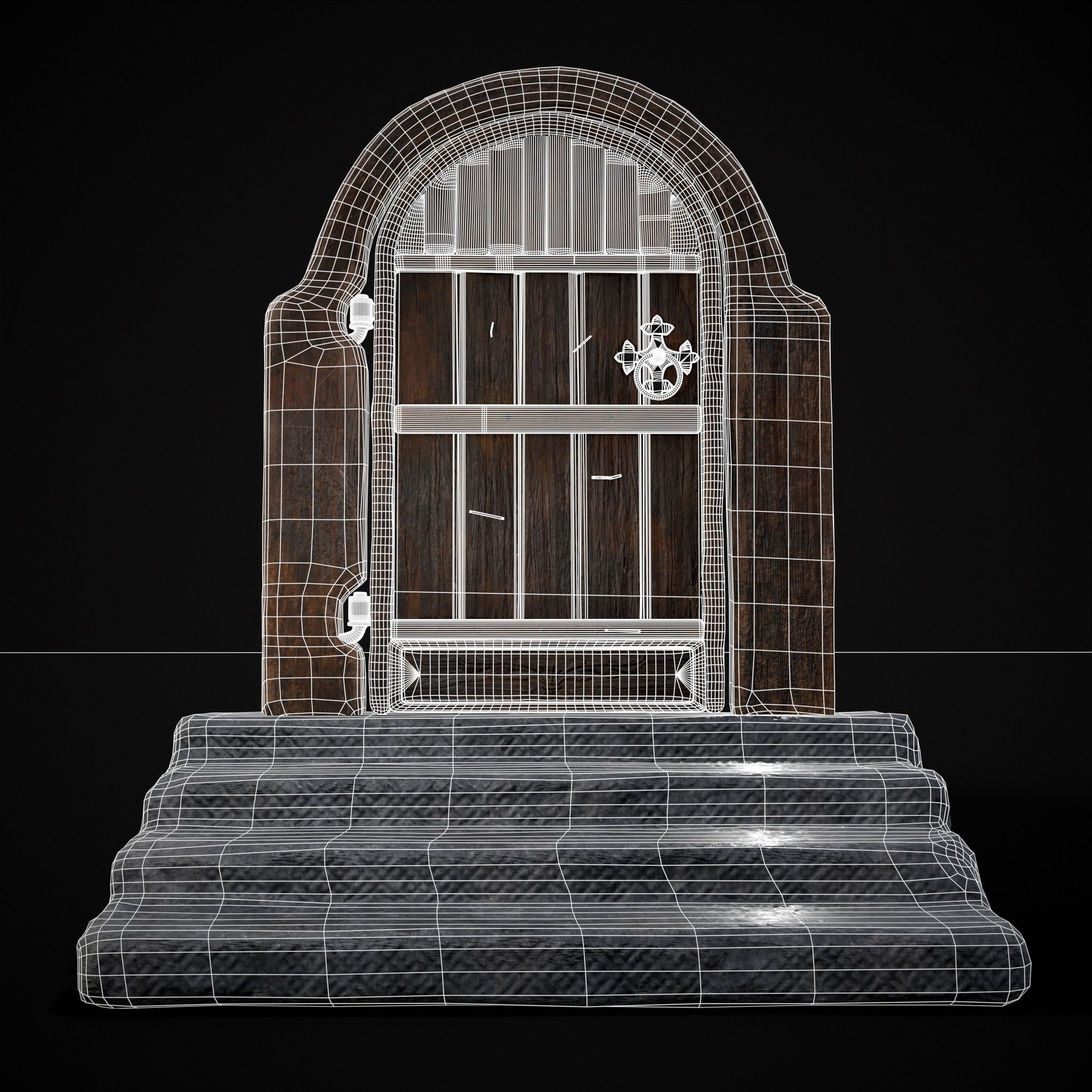 Four Wood Doors 3D Model Collection_27