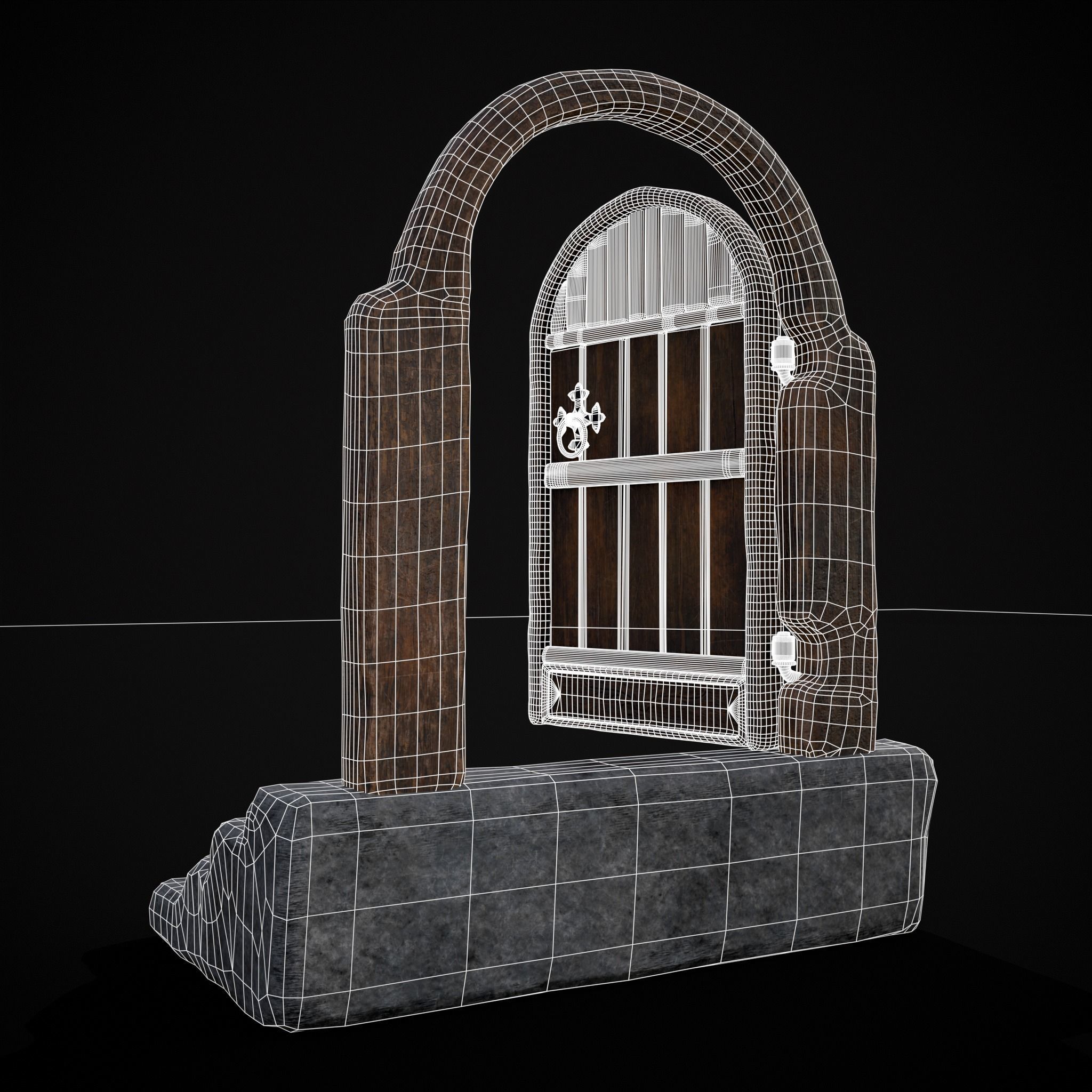 Four Wood Doors 3D Model Collection_29