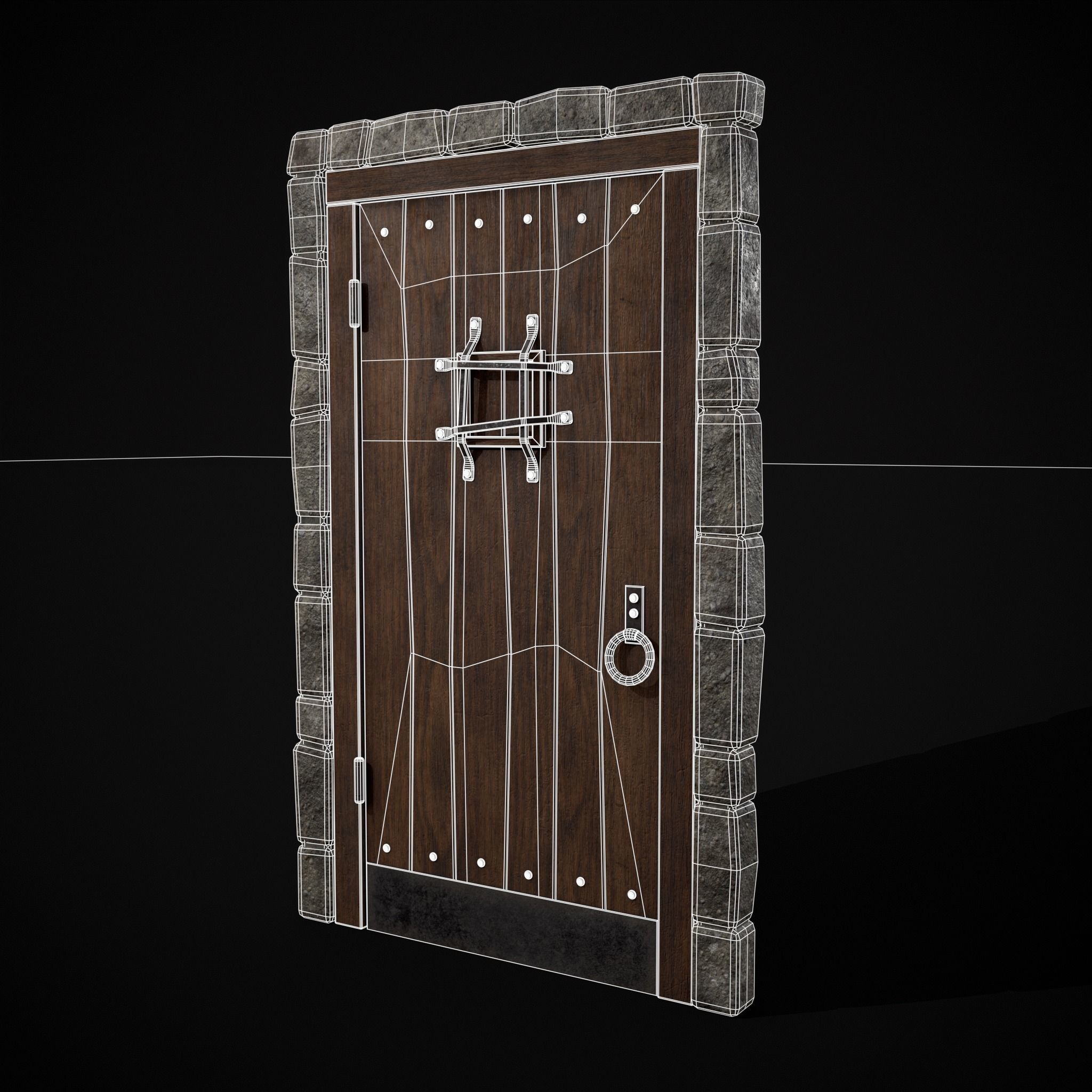 Four Wood Doors 3D Model Collection_33