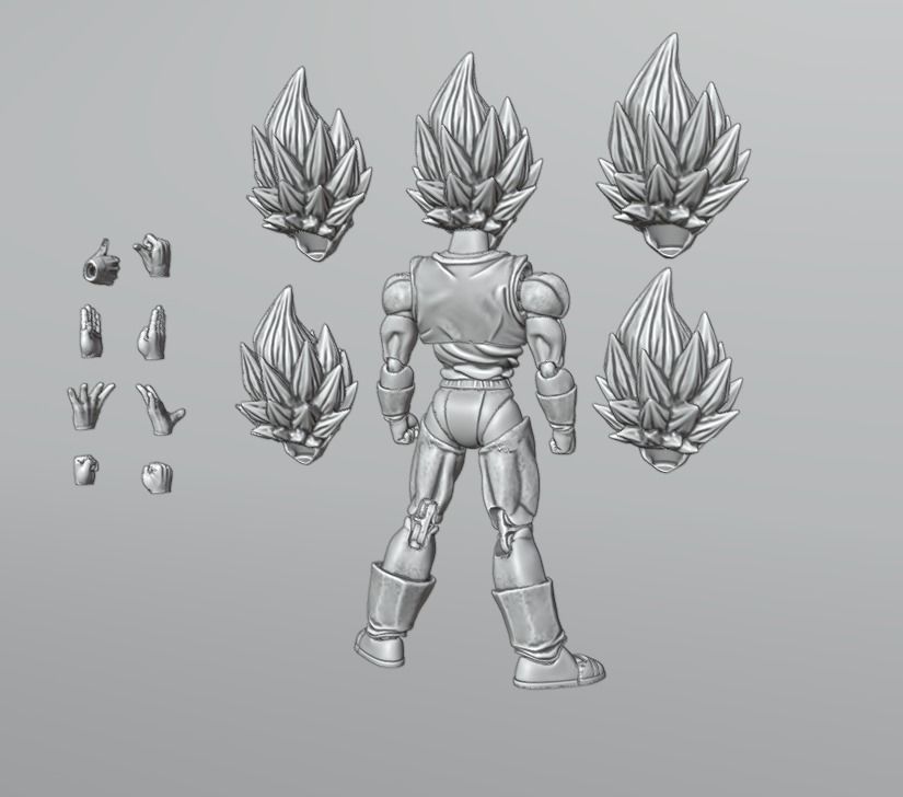 VEGETA ARTICULATED-DRAGON BALL 3D model_4