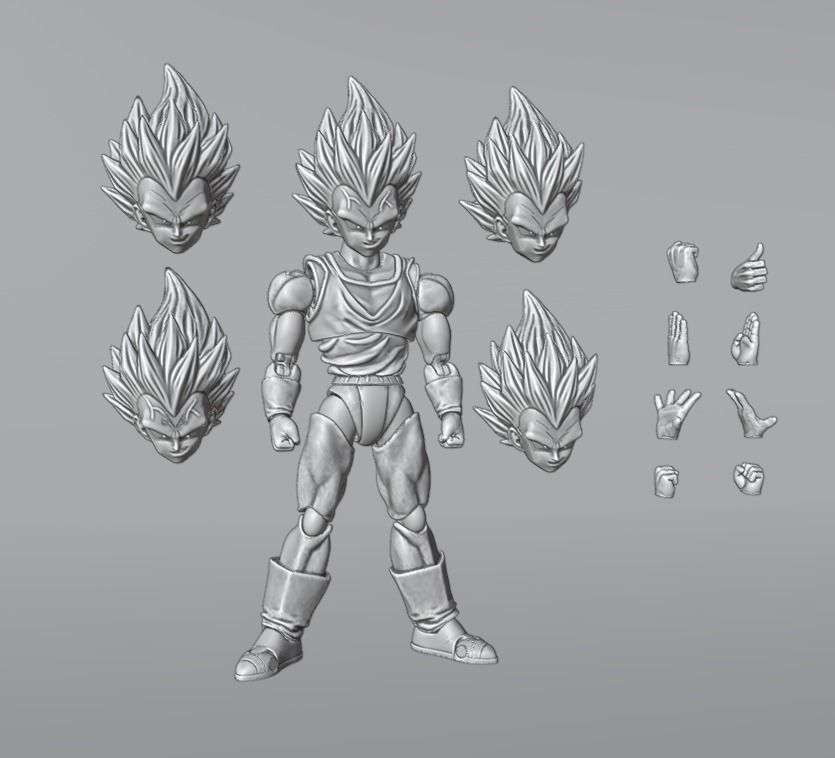 VEGETA ARTICULATED-DRAGON BALL 3D model_2