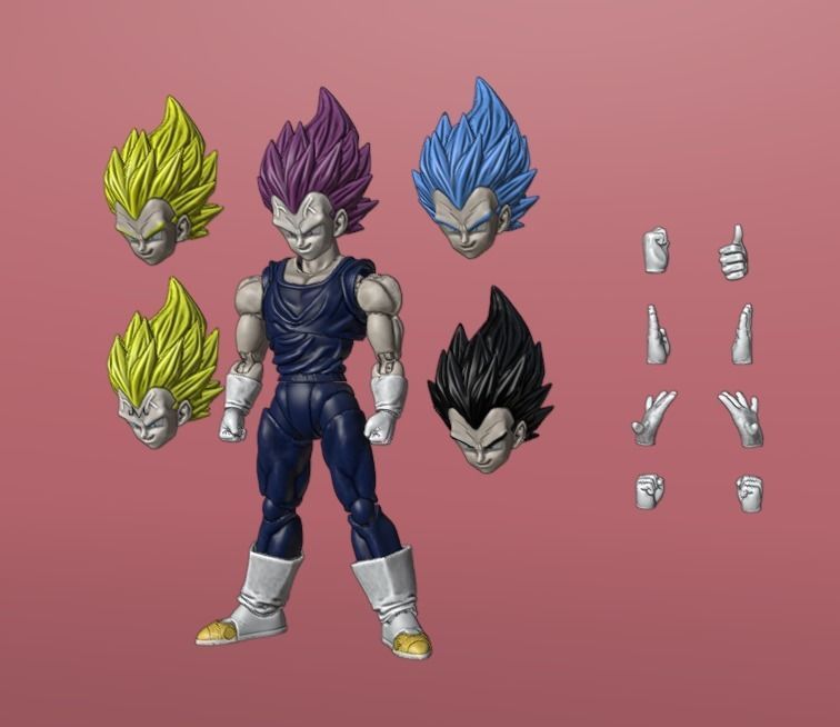 VEGETA ARTICULATED-DRAGON BALL 3D model_1
