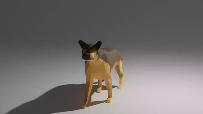 3D model dog low-poly