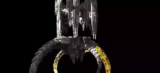 Sci fi Alien Dragon Asteroid rock Kitbash 3 