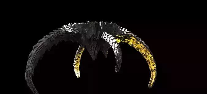 Sci fi Alien Dragon Asteroid rock 6 