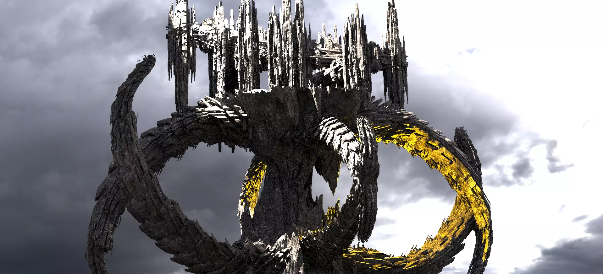  Alien Dragon Asteroid rock Kit bash 4  3D model_0