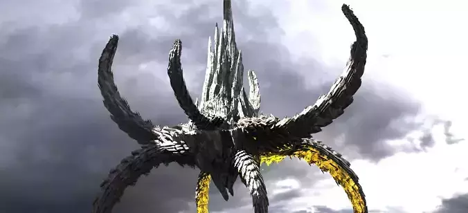  Dragon Asteroid Floating monolith 3D model