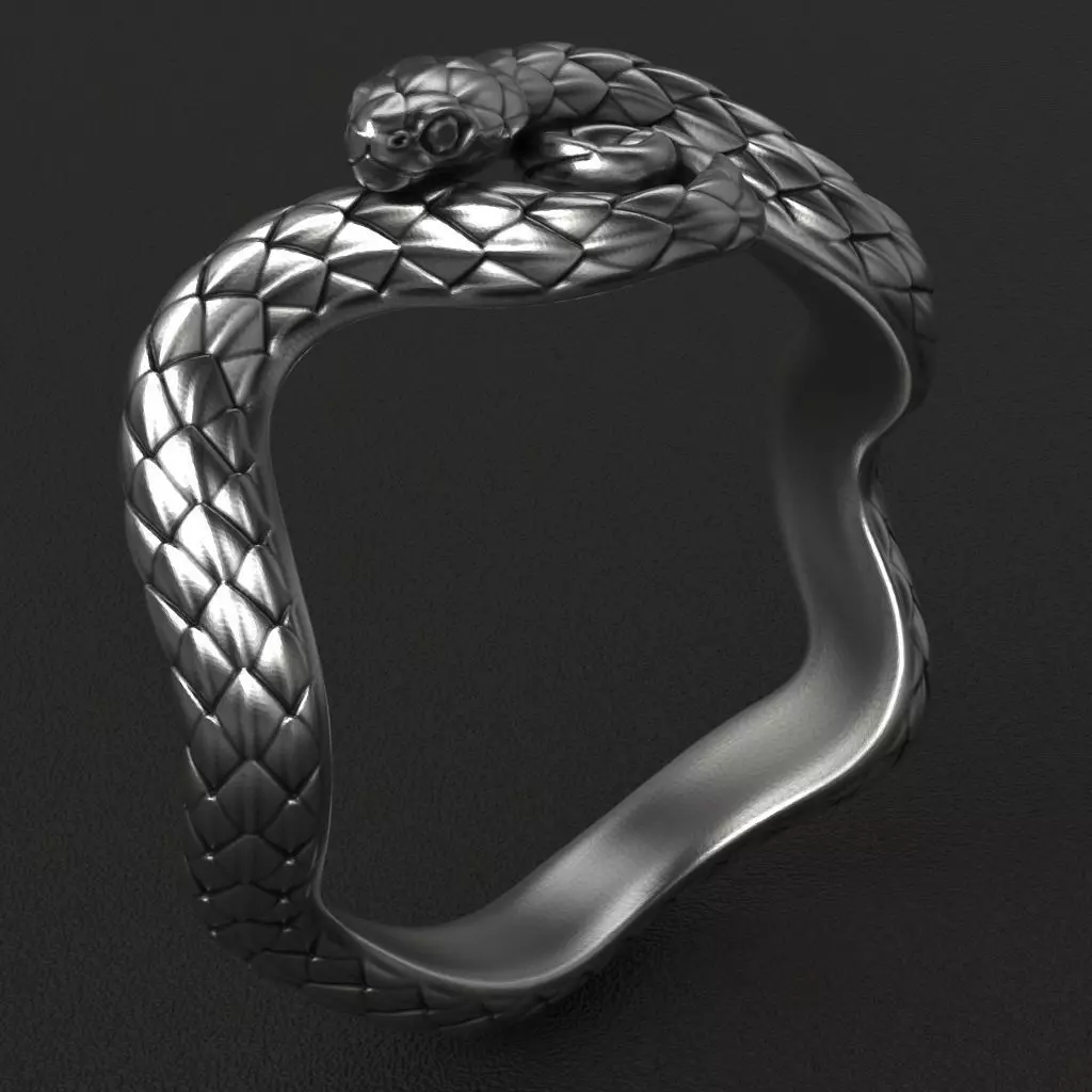 Snake ring 3D print model_0